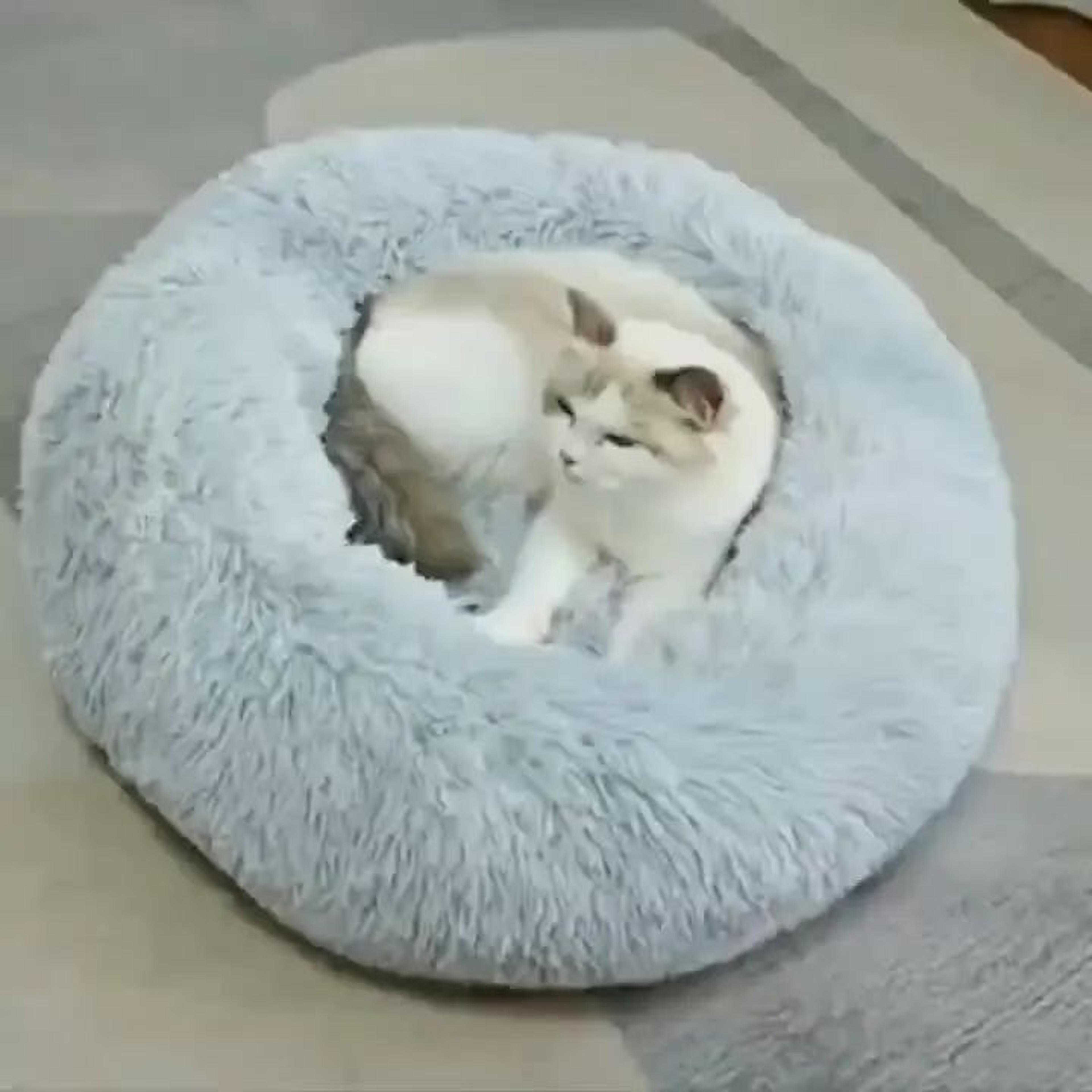 Plush Round Pet Bed Soft Calming Cat And Dog Bed For Indoor Pets 6