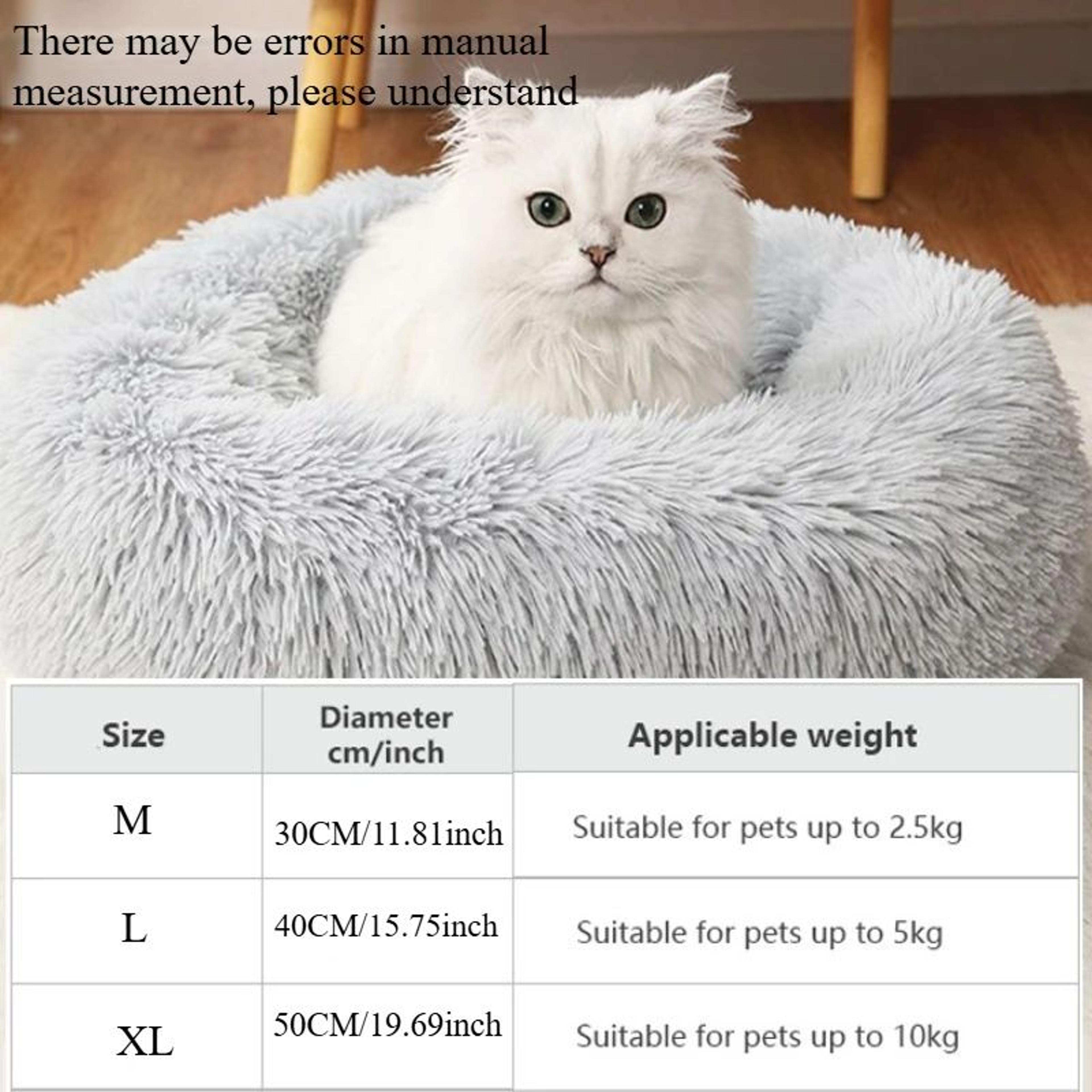 Round Plush Dog Bed And Cat Bed With Soft Faux Fur And Non Slip Base 1