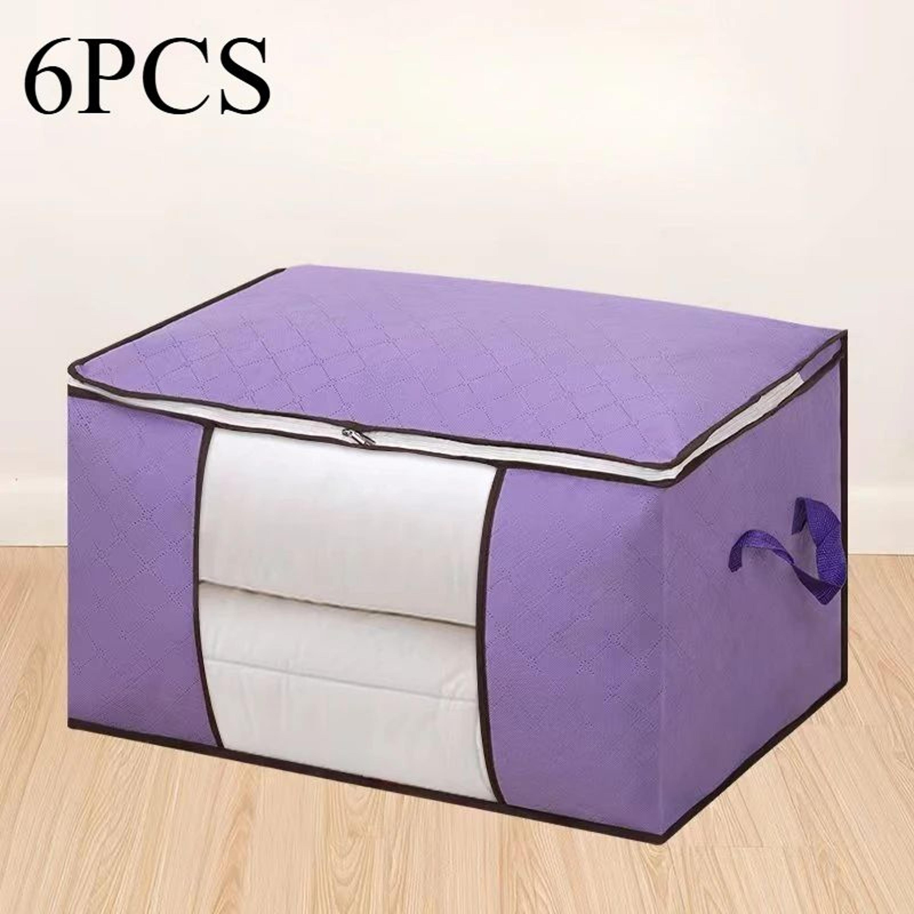 6 Pack Large Storage Bags With Zipper Foldable Clothes Storage Organizer 12