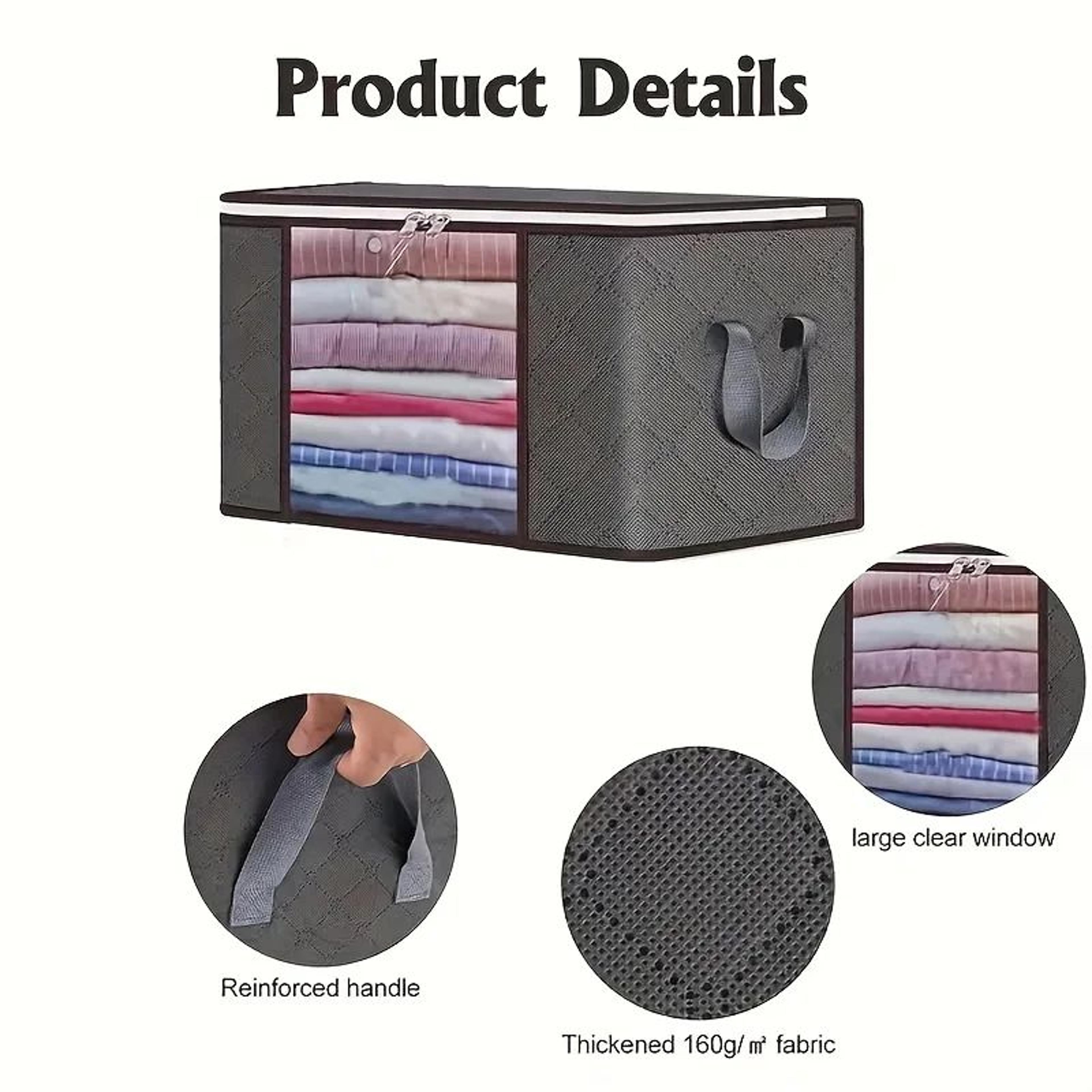 6 Pack Large Storage Bags With Zipper Foldable Clothes Storage Organizer 5