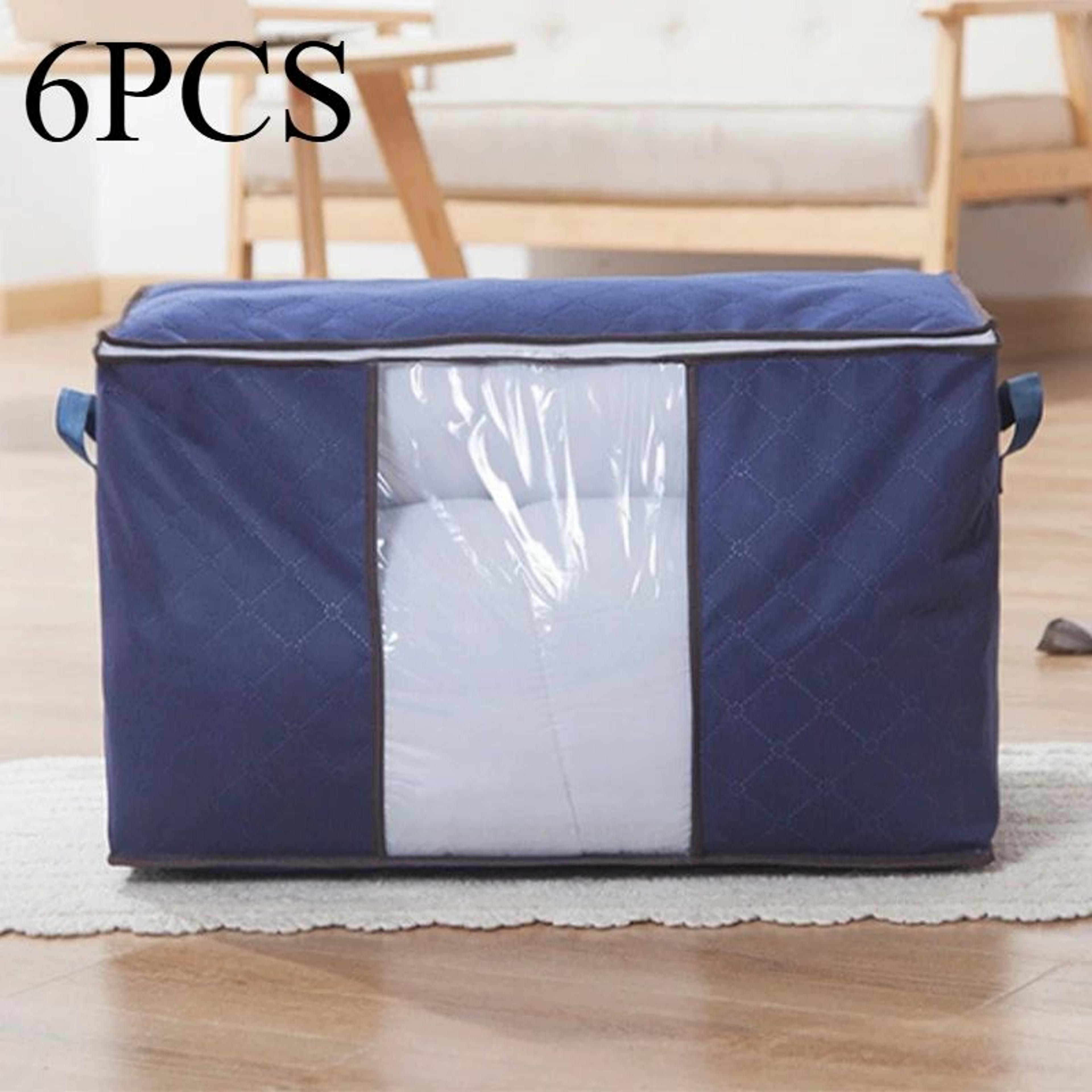 6 Pack Large Storage Bags With Zipper Foldable Clothes Storage Organizer 7