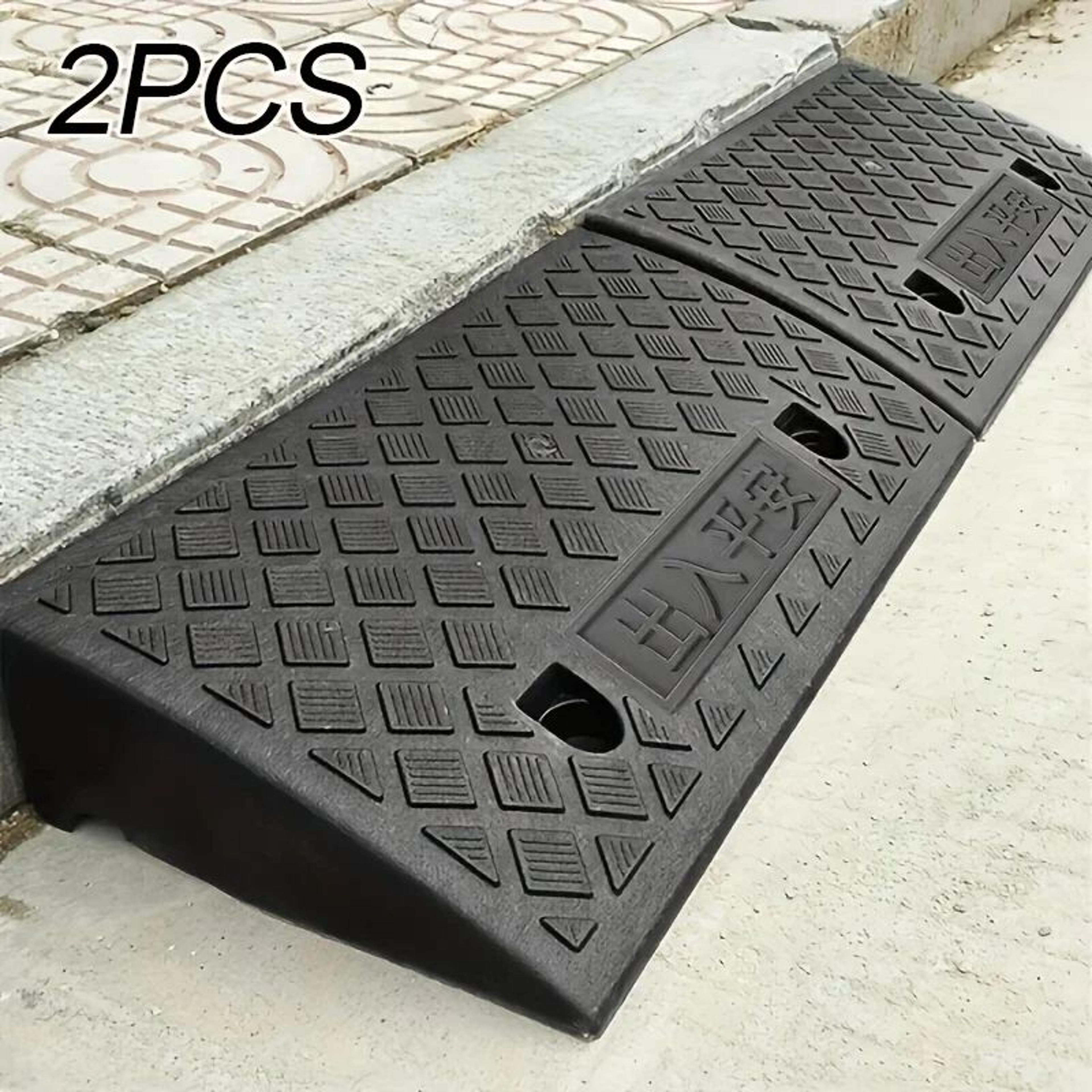 2 pack portable aluminum wheelchair ramp threshold ramp for home and car