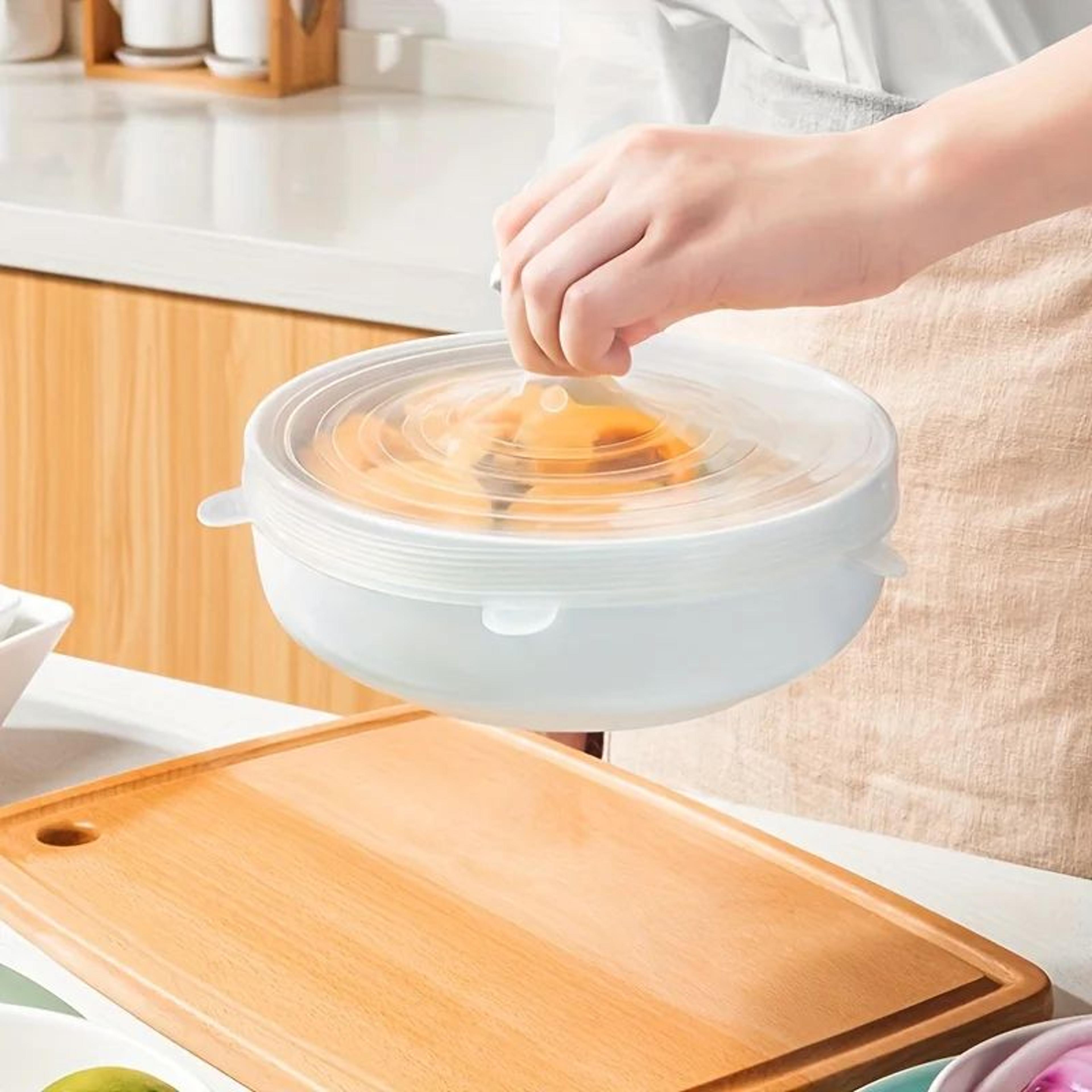 Reusable Silicone Bowl Lids Food Covers Set 4