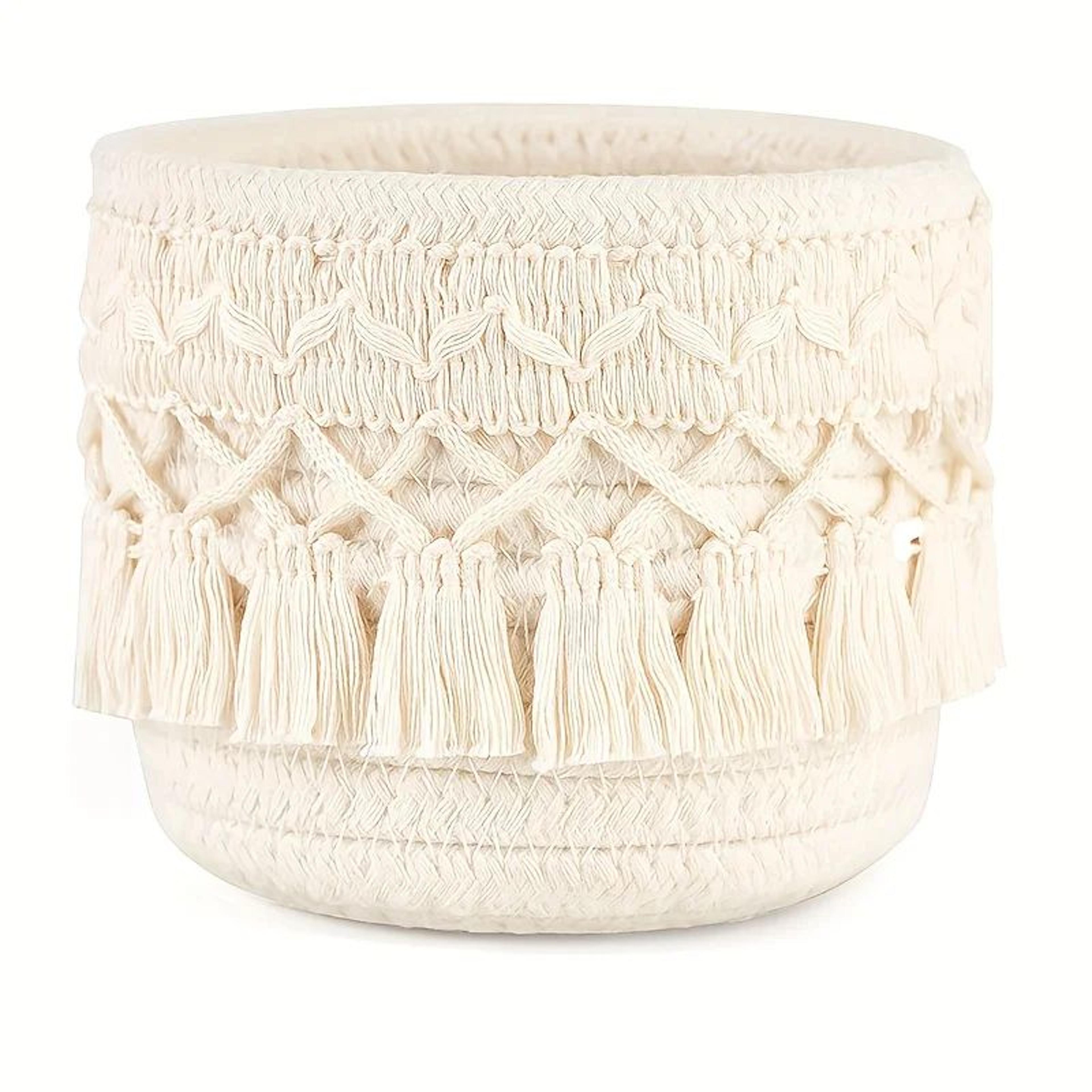 Boho Makeup Brush Holder Storage Basket 1