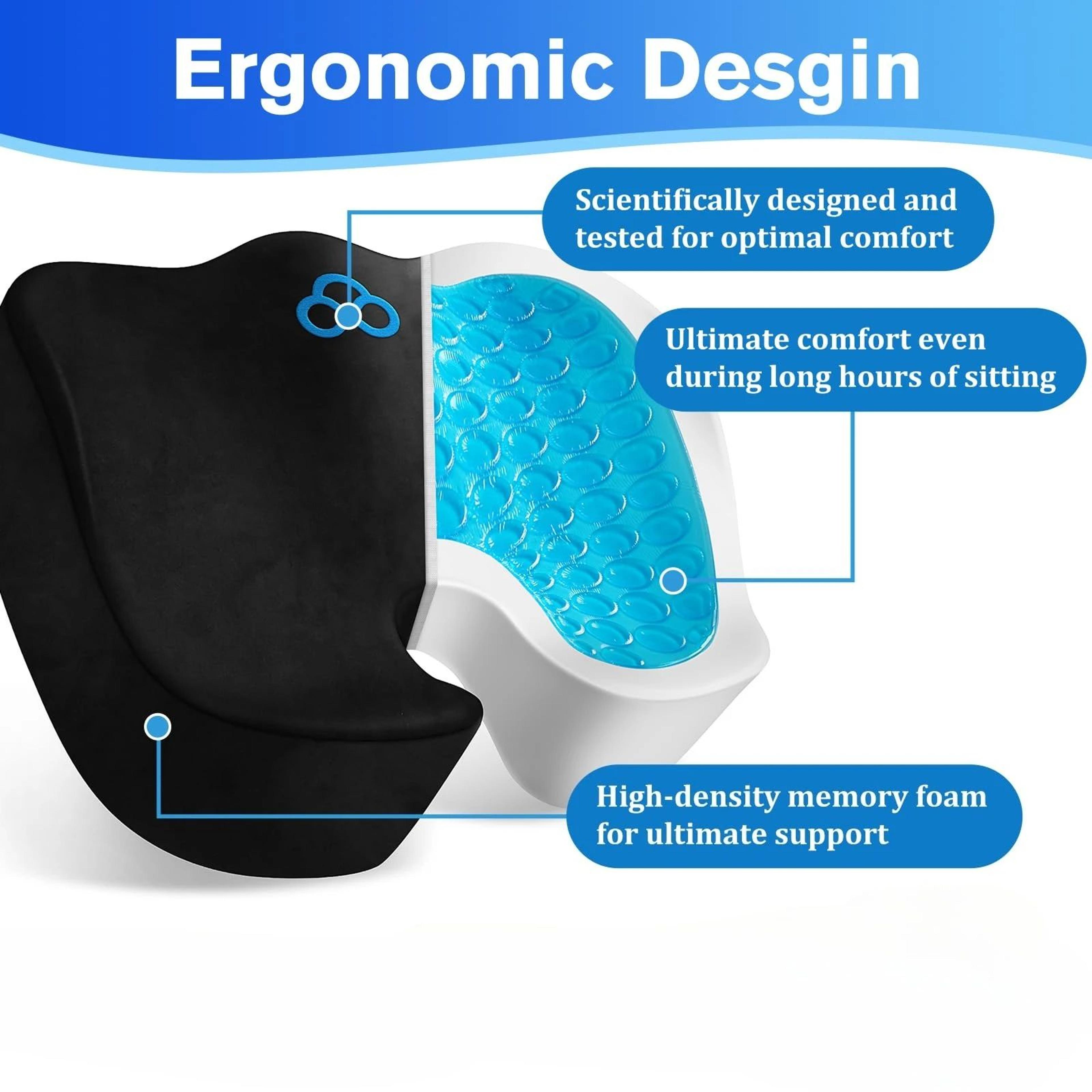 gel memory foam orthopedic seat cushion