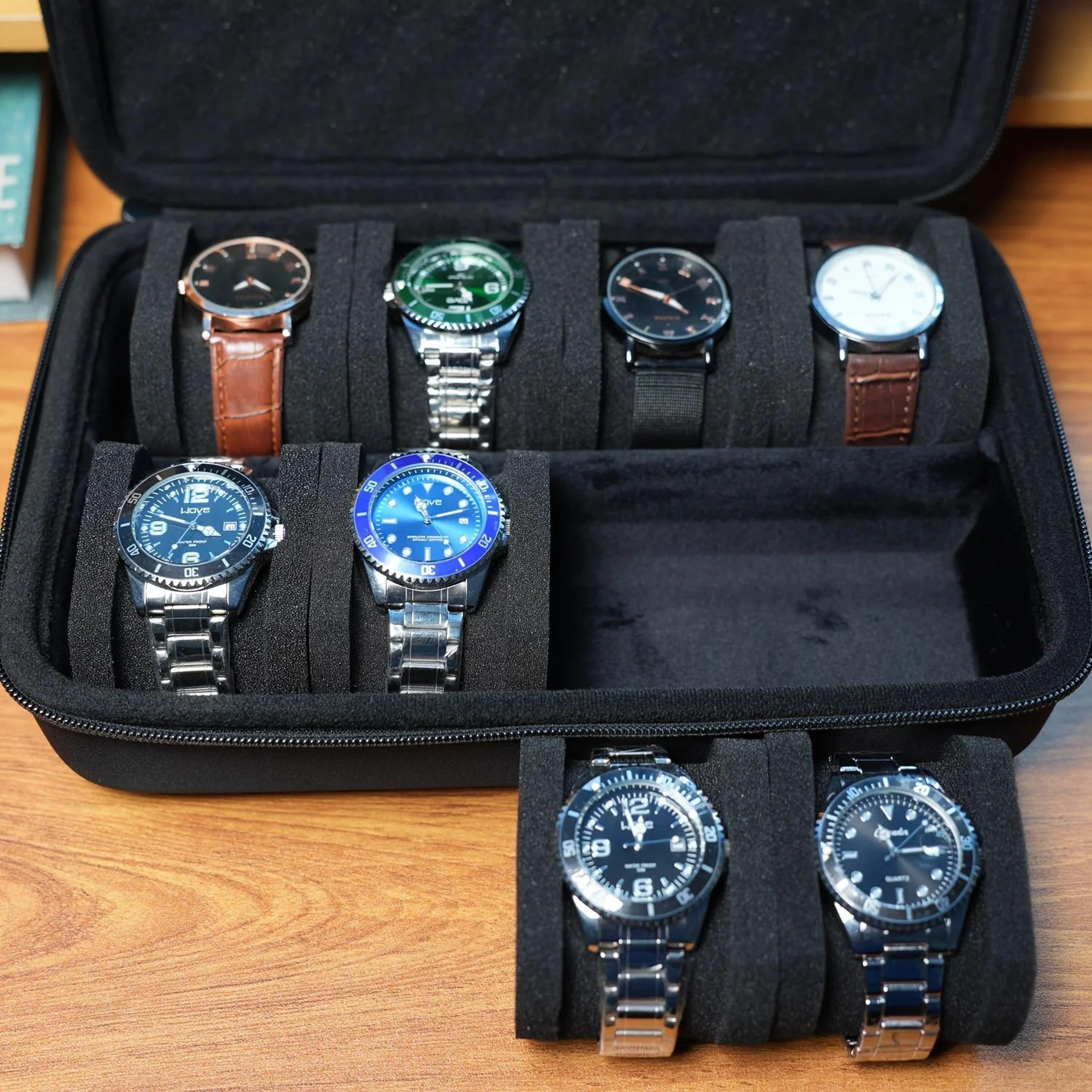 premium 8 slot watch box organizer watch storage case for watches and smartwatches