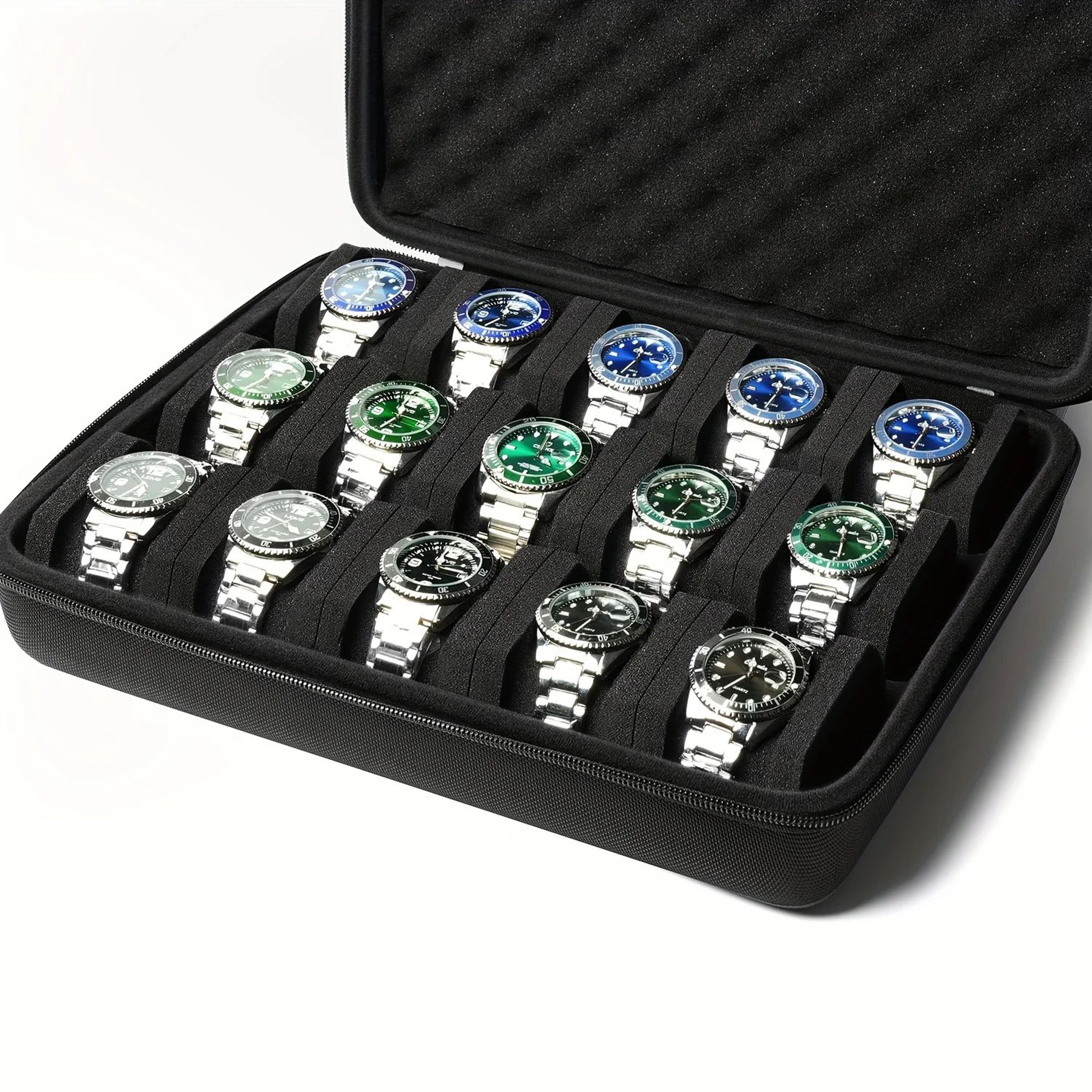 15 slot watch storage box travel watch organizer case