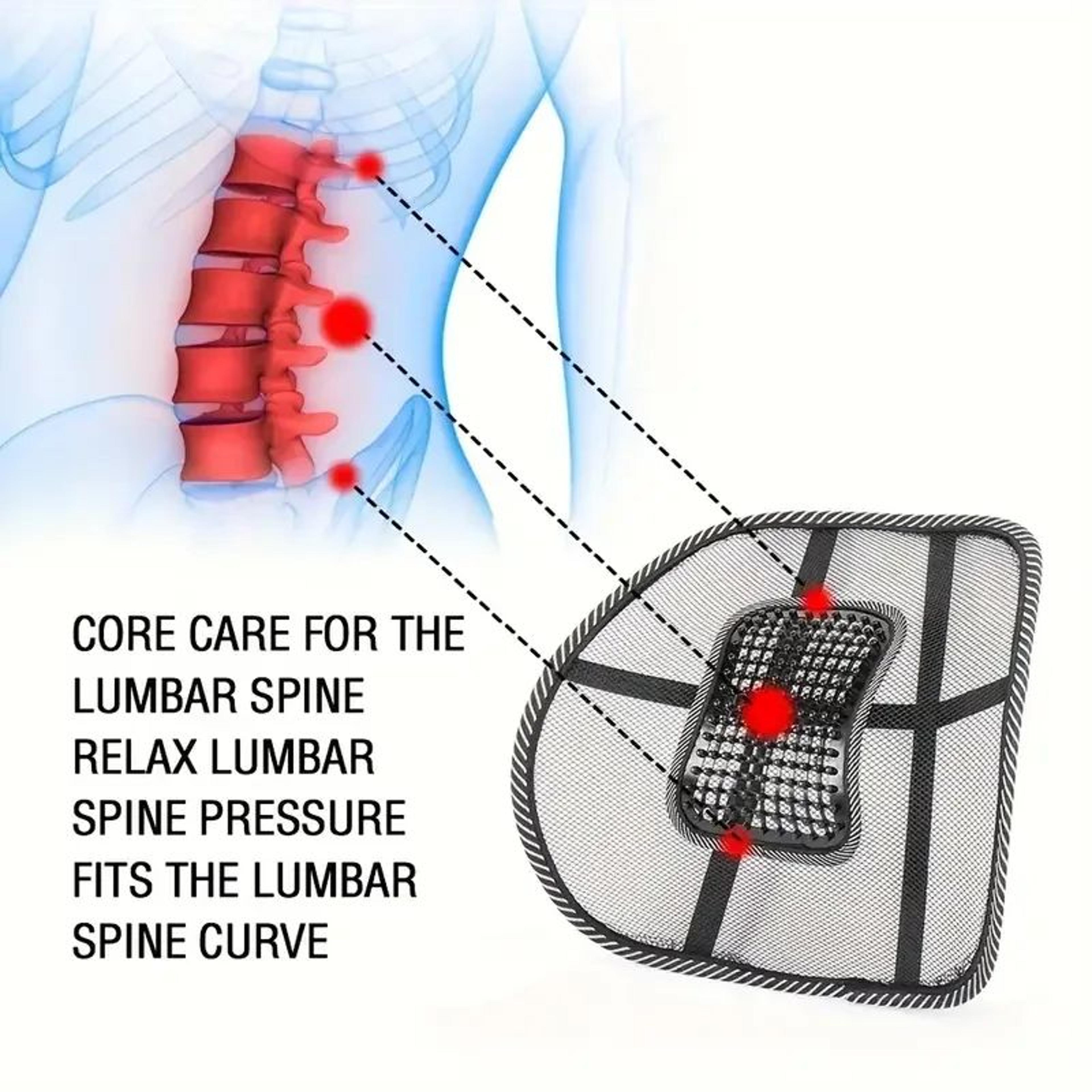 Mesh Lumbar Support Cushion Ergonomic Back Support For Car And Office Chair 1