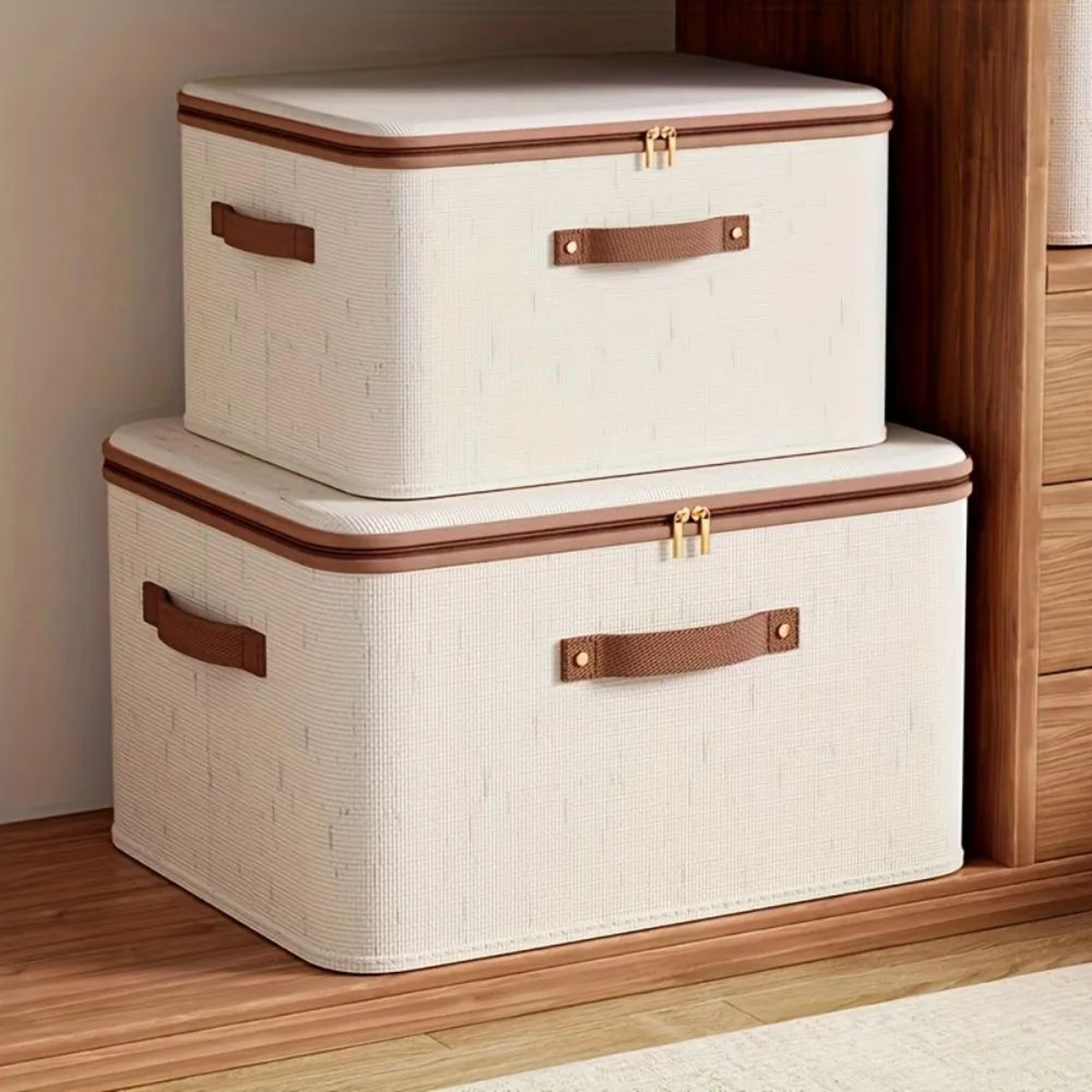 Foldable Under Bed Storage Box Large Linen Storage Organizer With Lid 4