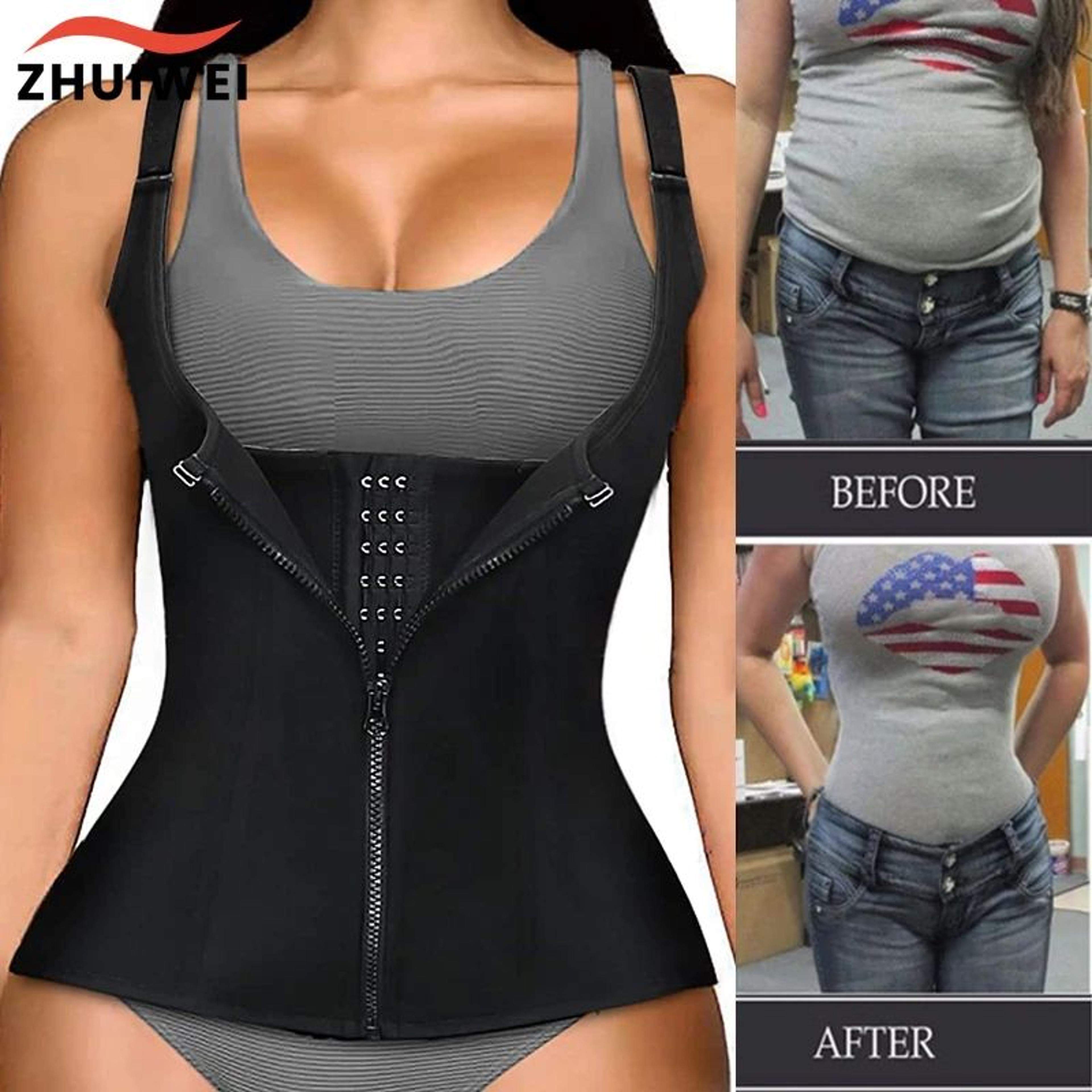 neoprene waist trainer vest body shaper with zipper
