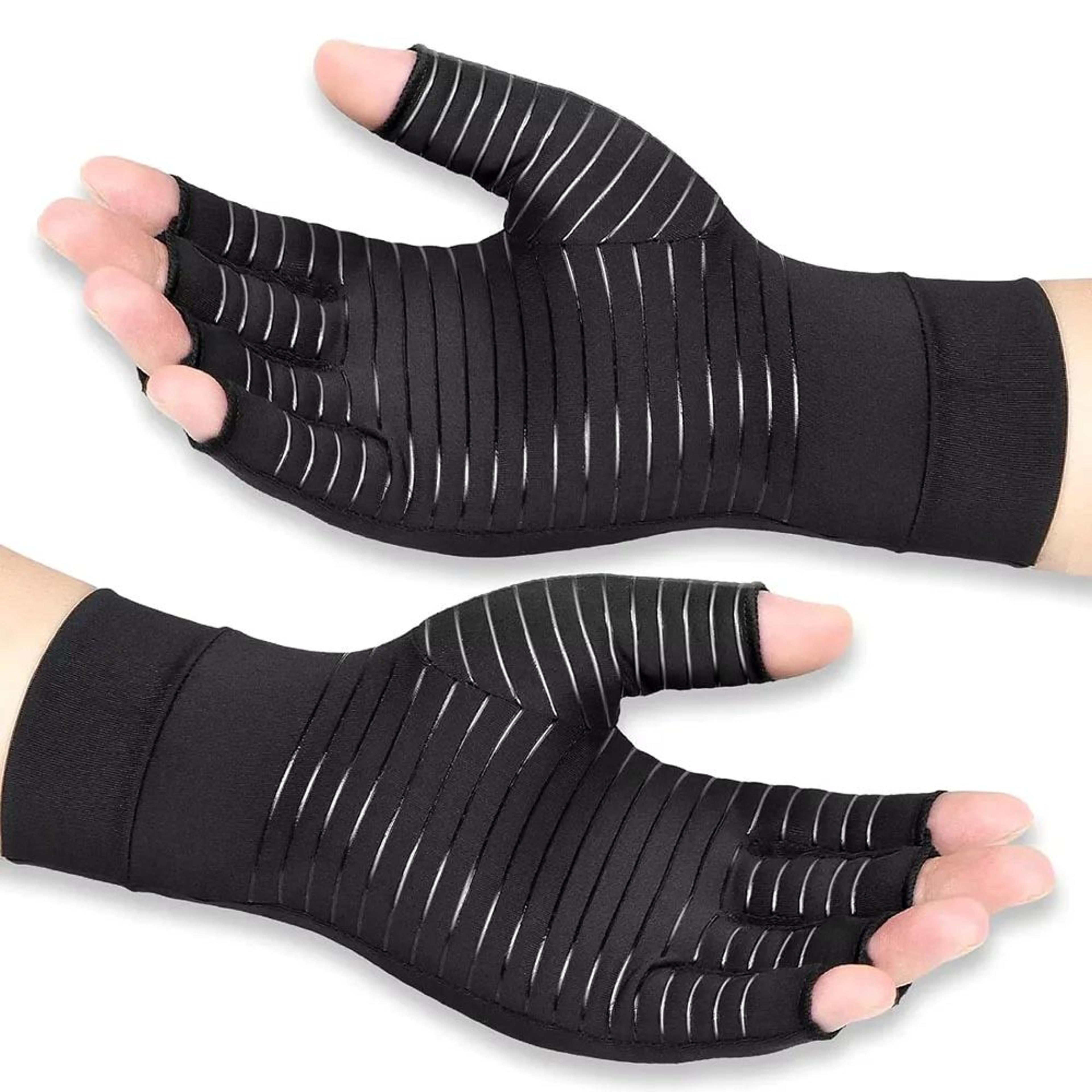 Copper Compression Gloves For Arthritis Open Finger Hand Support 2