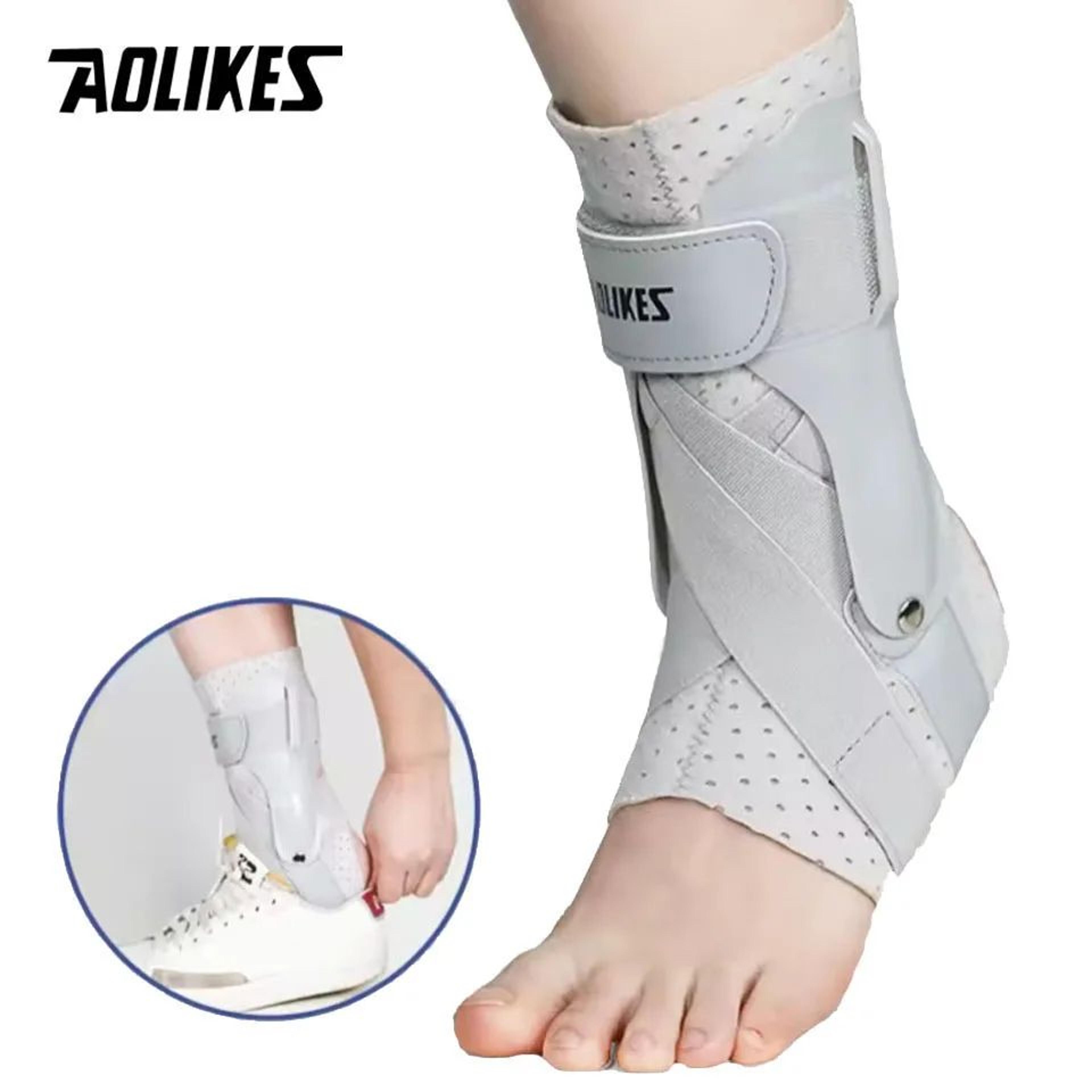 adjustable ankle brace with side stabilizers for sports support and recovery