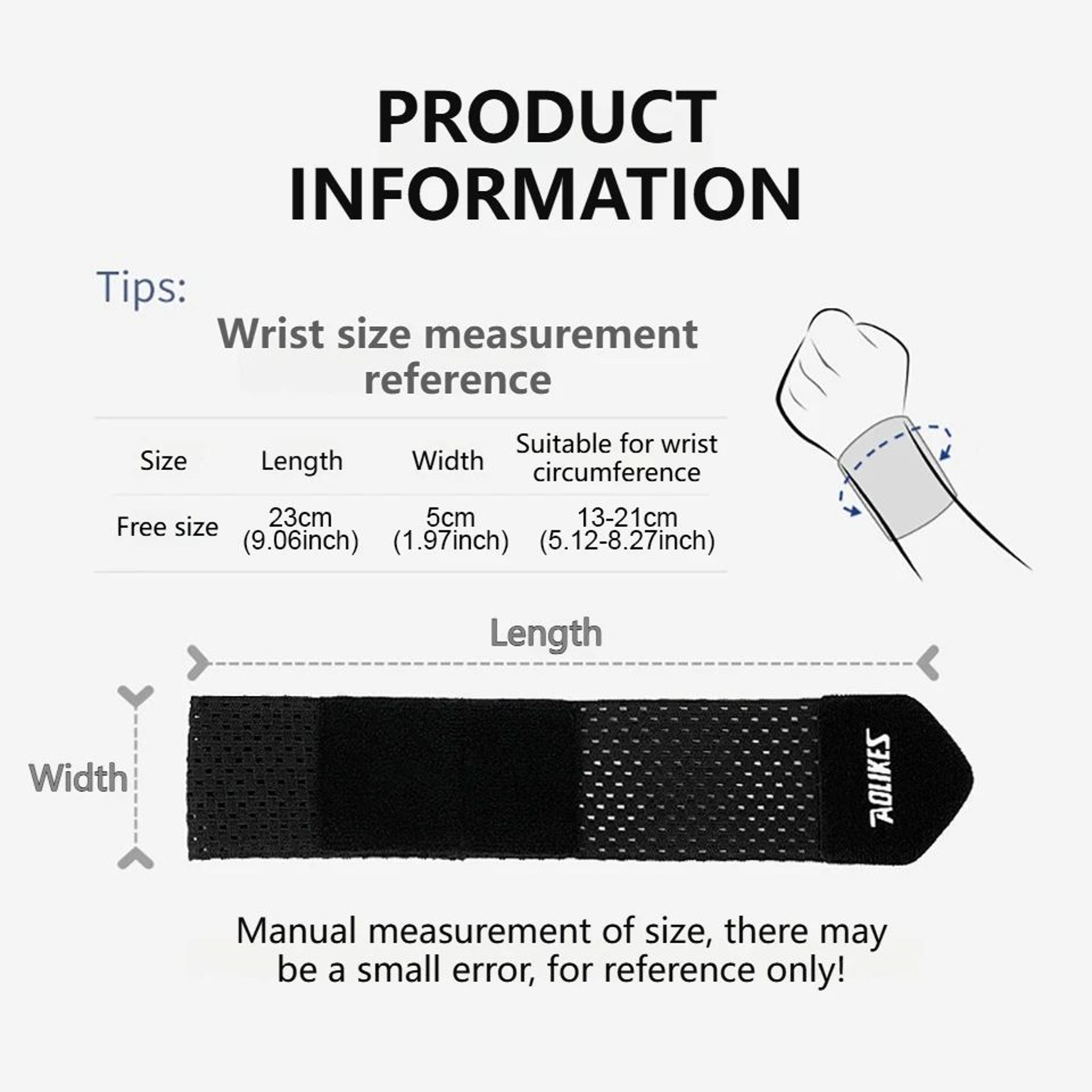 AOLIKES Adjustable Wrist Wrap Compression Wrist Support For Weightlifting Basketball Gym And Fitnes 1