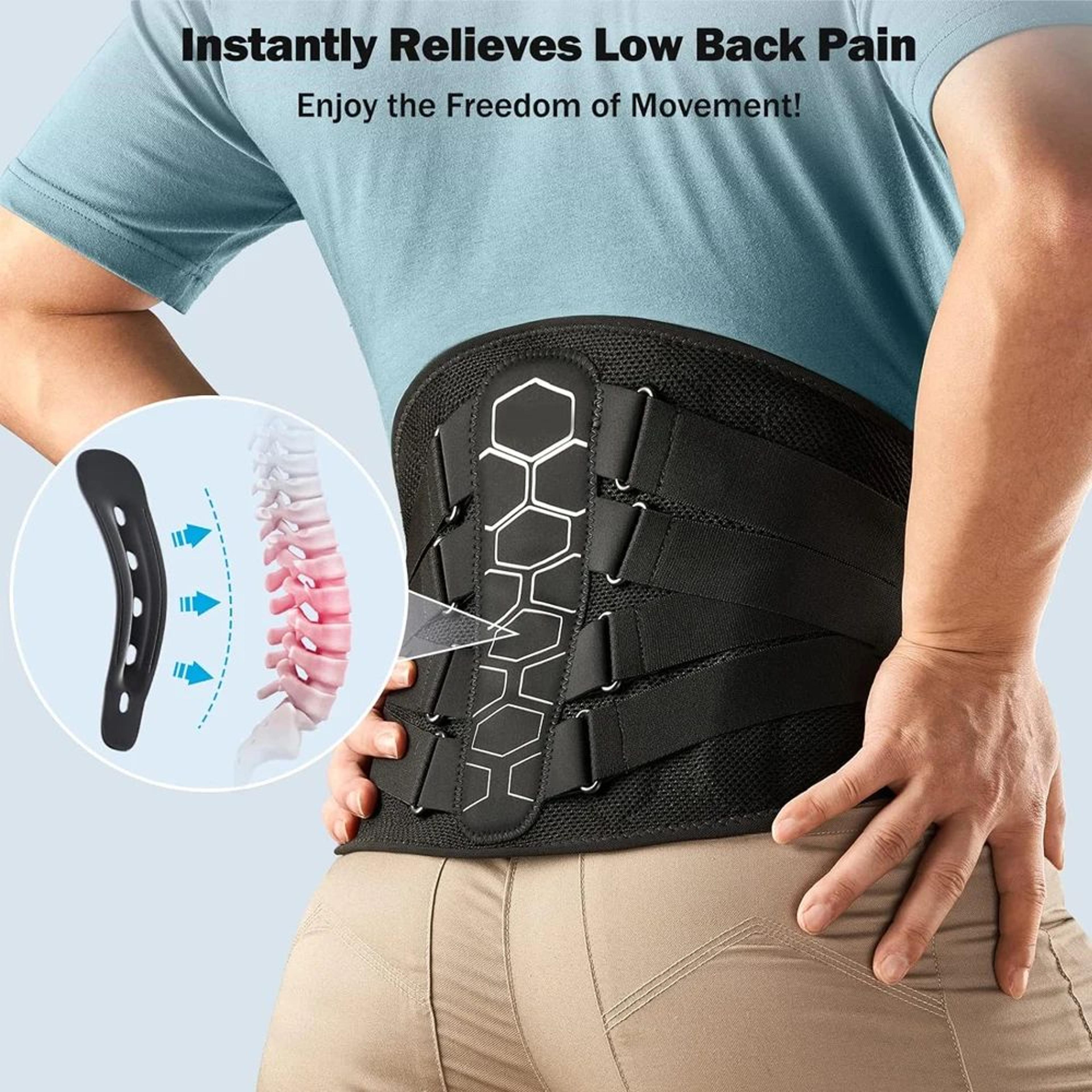 Ergonomic Lumbar Support Belt Back Support Brace With 3D Cushion Pad For Work Lifting And Everyday  5