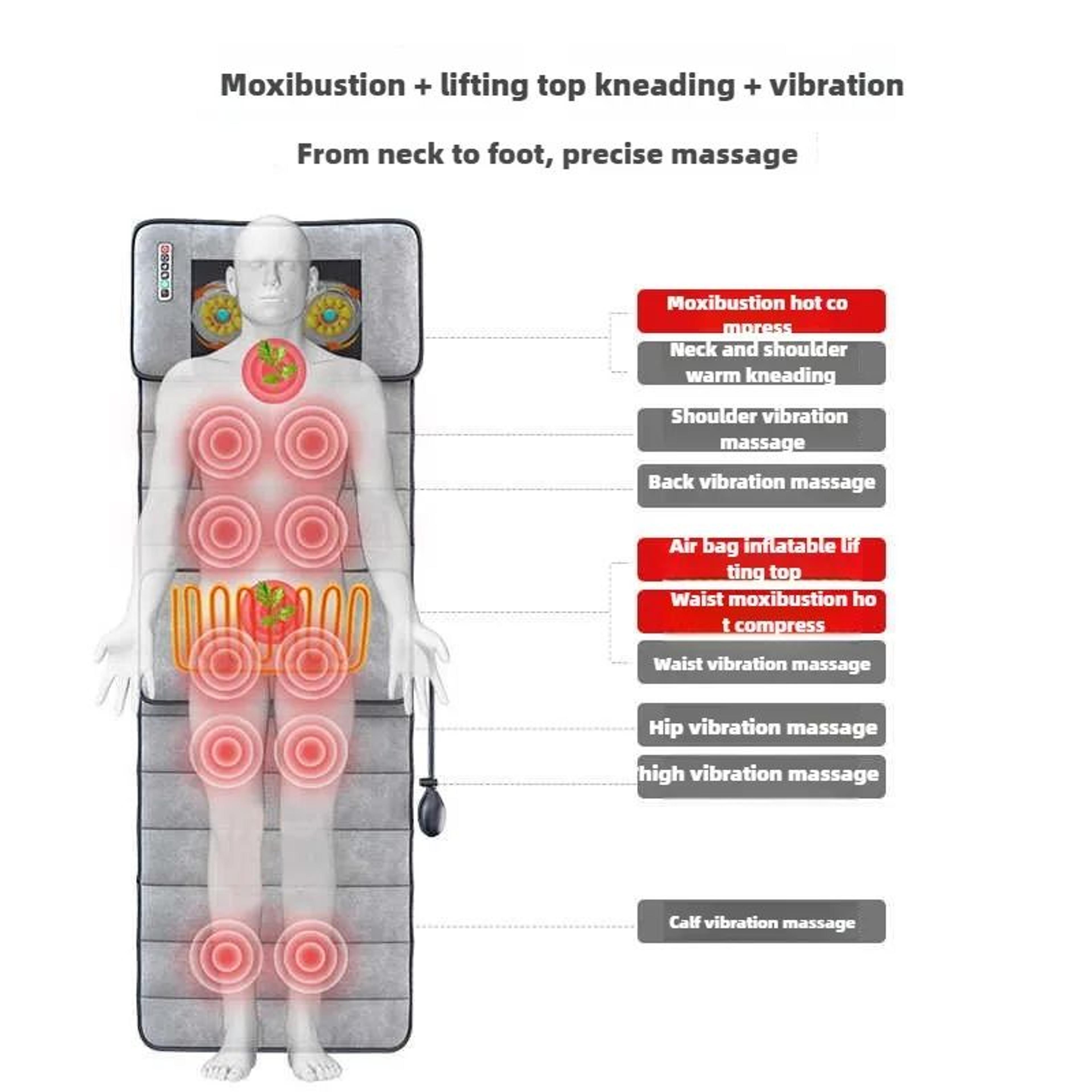 Heated Full Body Massage Mattress With Neck Back And Lumbar Massager 4