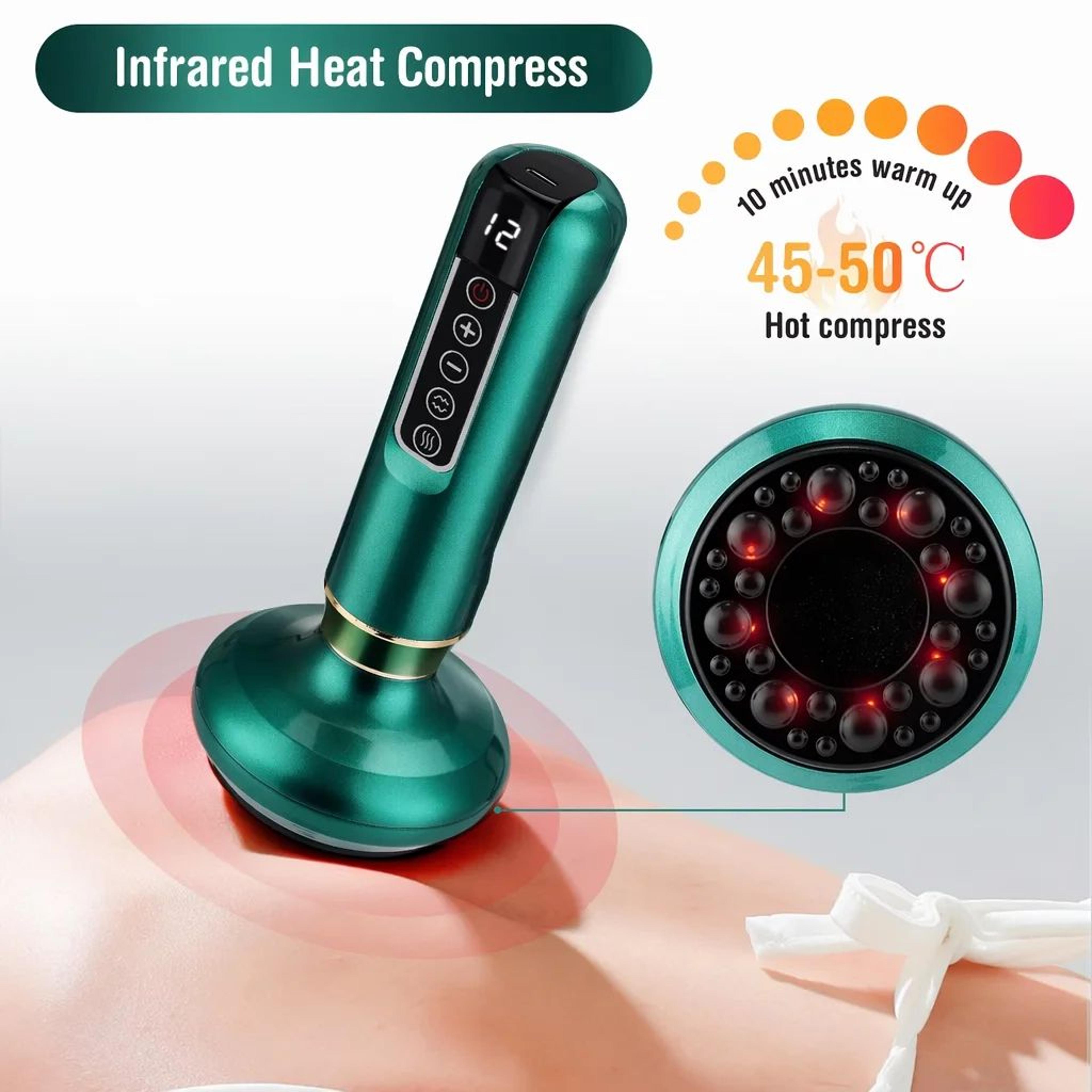 Electric Cupping Massager With Heat And Vibration For Back Neck And Body 2
