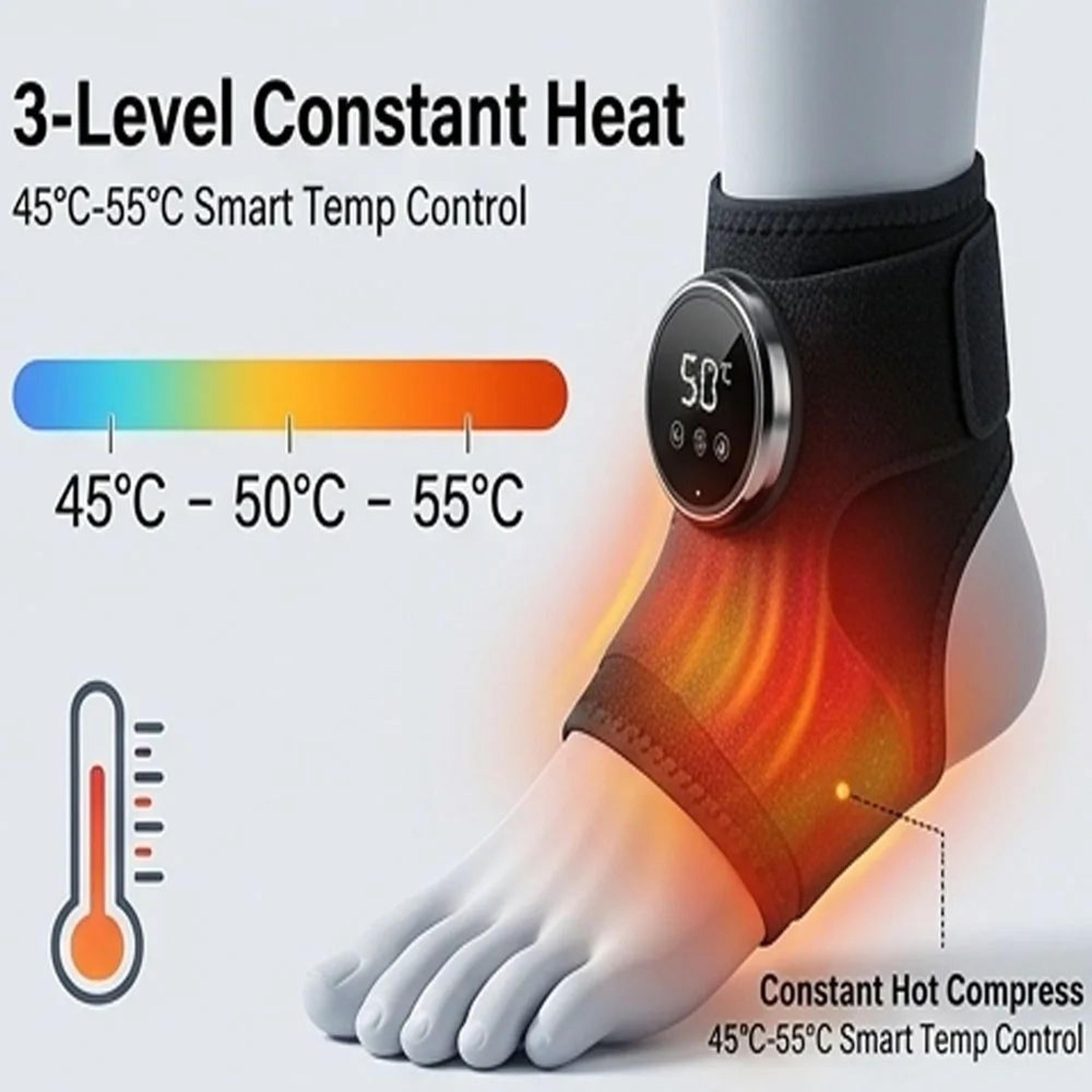 Cordless Heated Ankle Massager With Vibration Foot Support Wrap 1