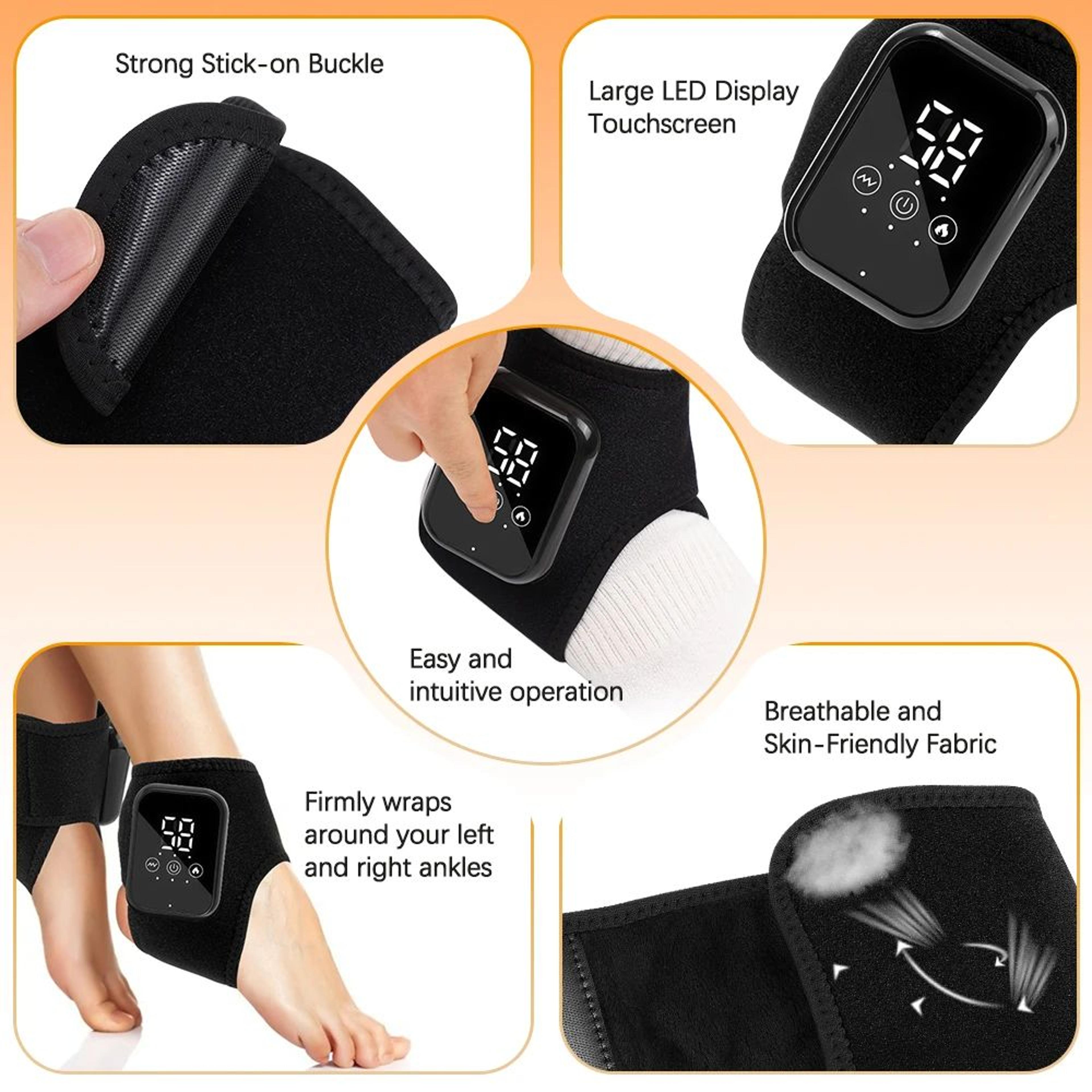 Cordless Heated Ankle Massager With Vibration Foot Support Wrap 4