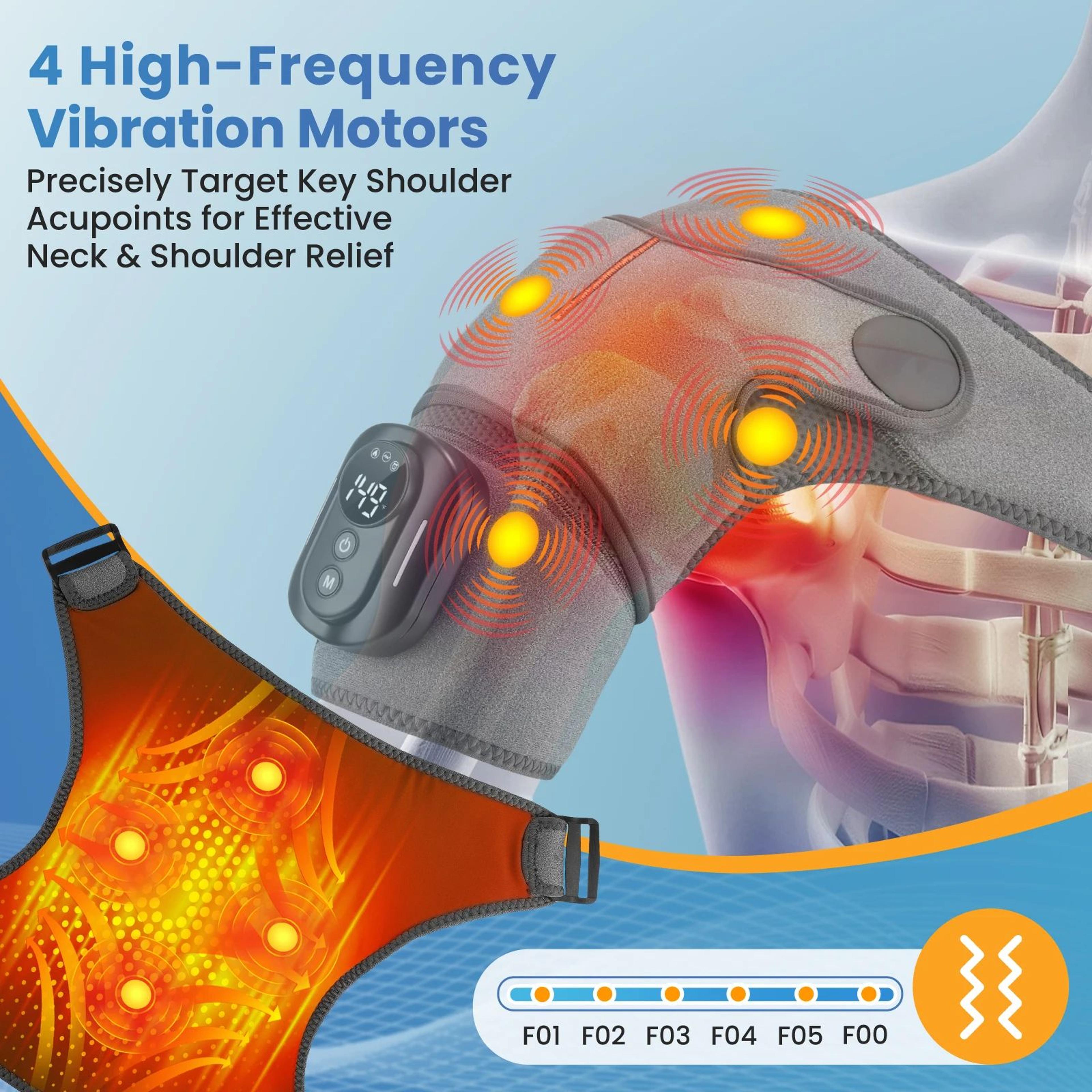 Cordless Heated Shoulder Massager With Vibration And Remote Control 3
