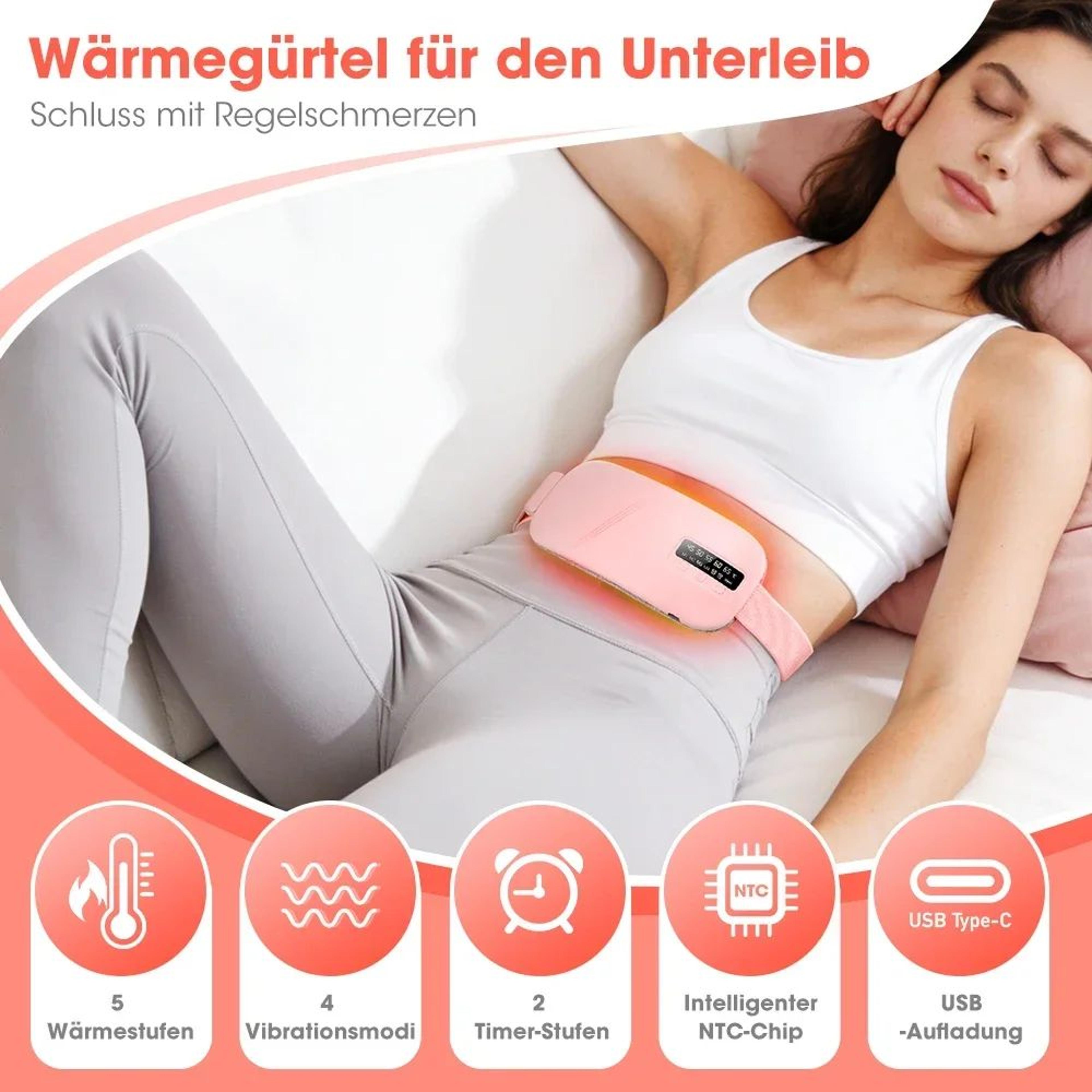 Electric Heating Pad Belt With Vibration For Abdominal And Waist Comfort 1