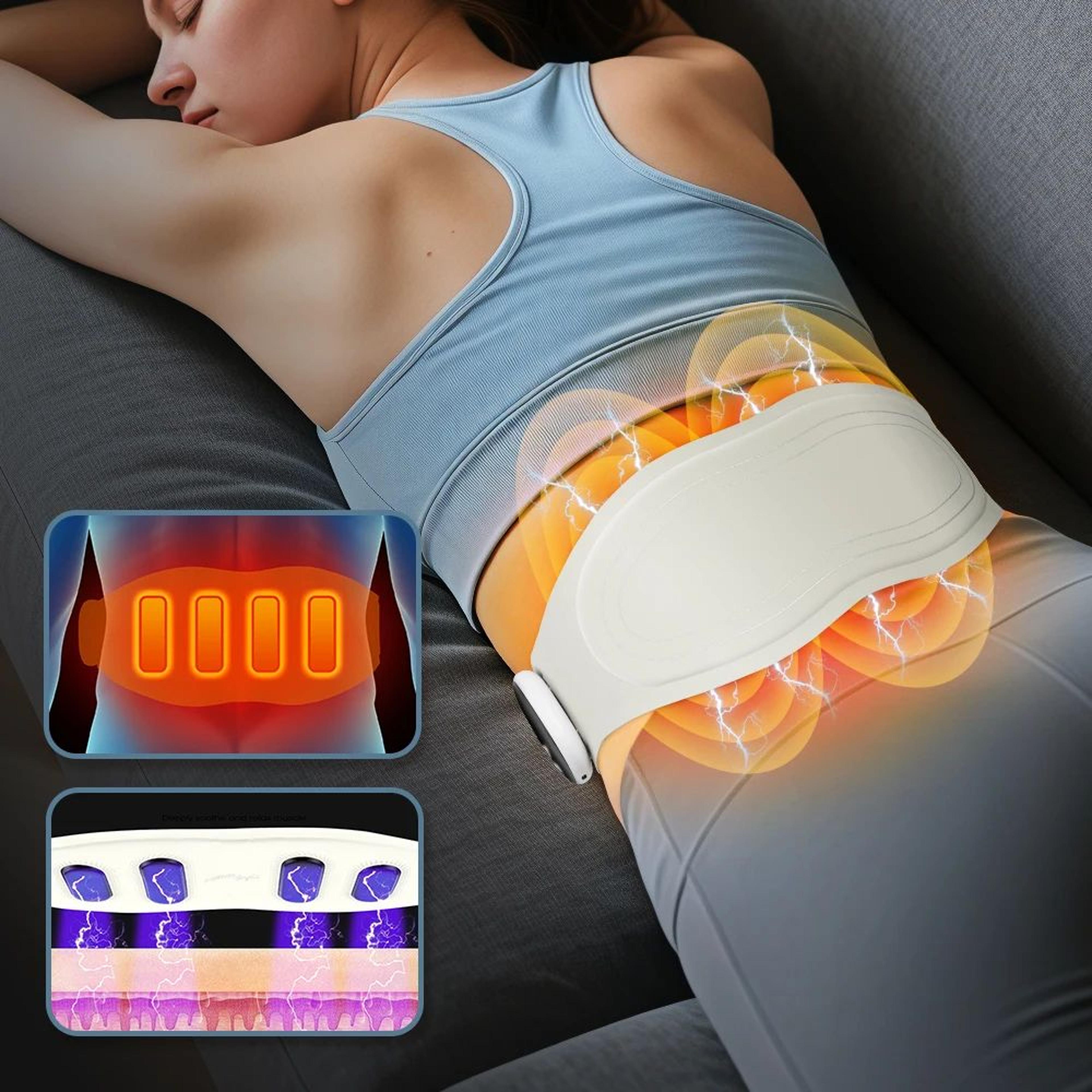electric ems waist massager belt with heat and muscle stimulation