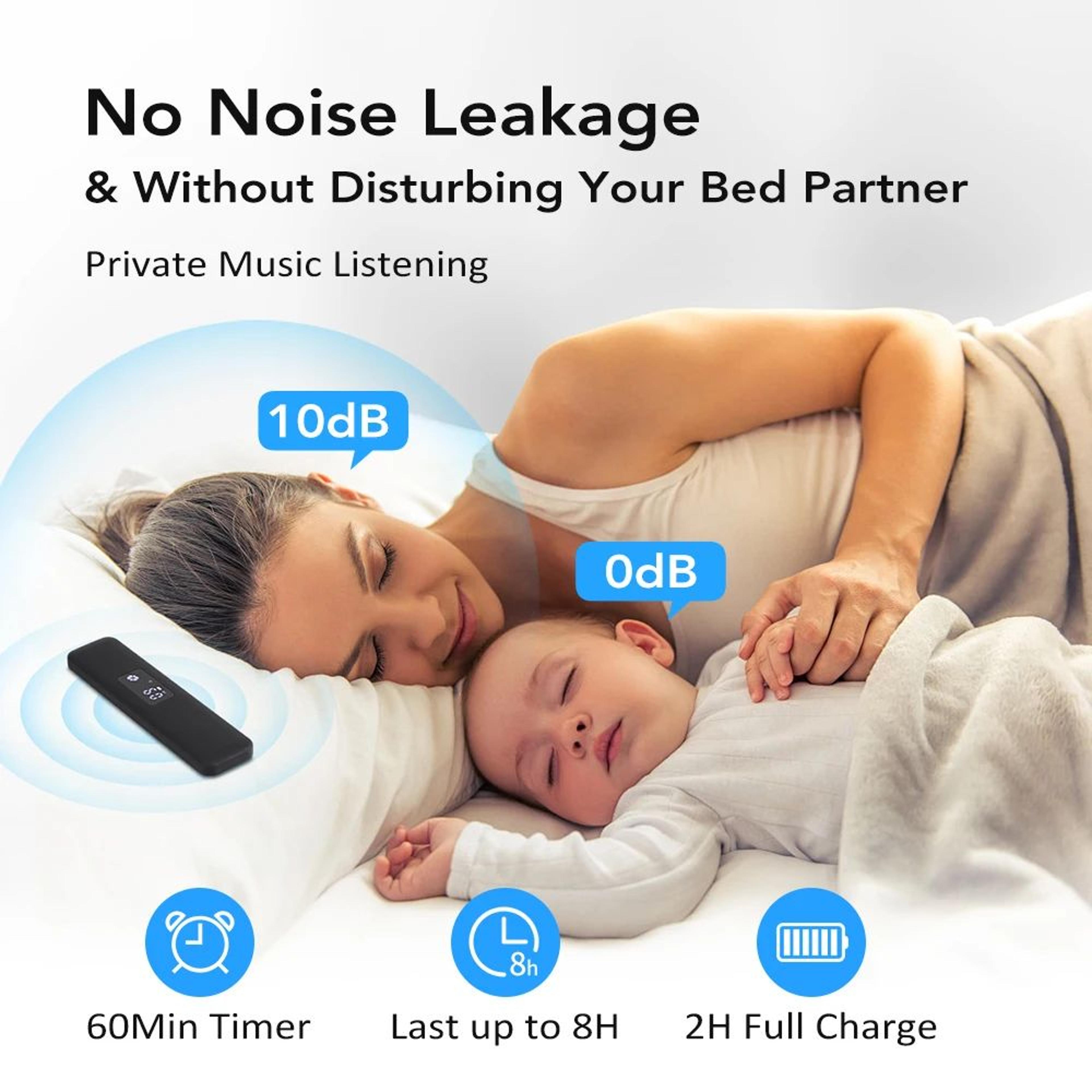 Bone Conduction Sleep Speaker With White Noise Bluetooth Sound Machine And LED Clock 2