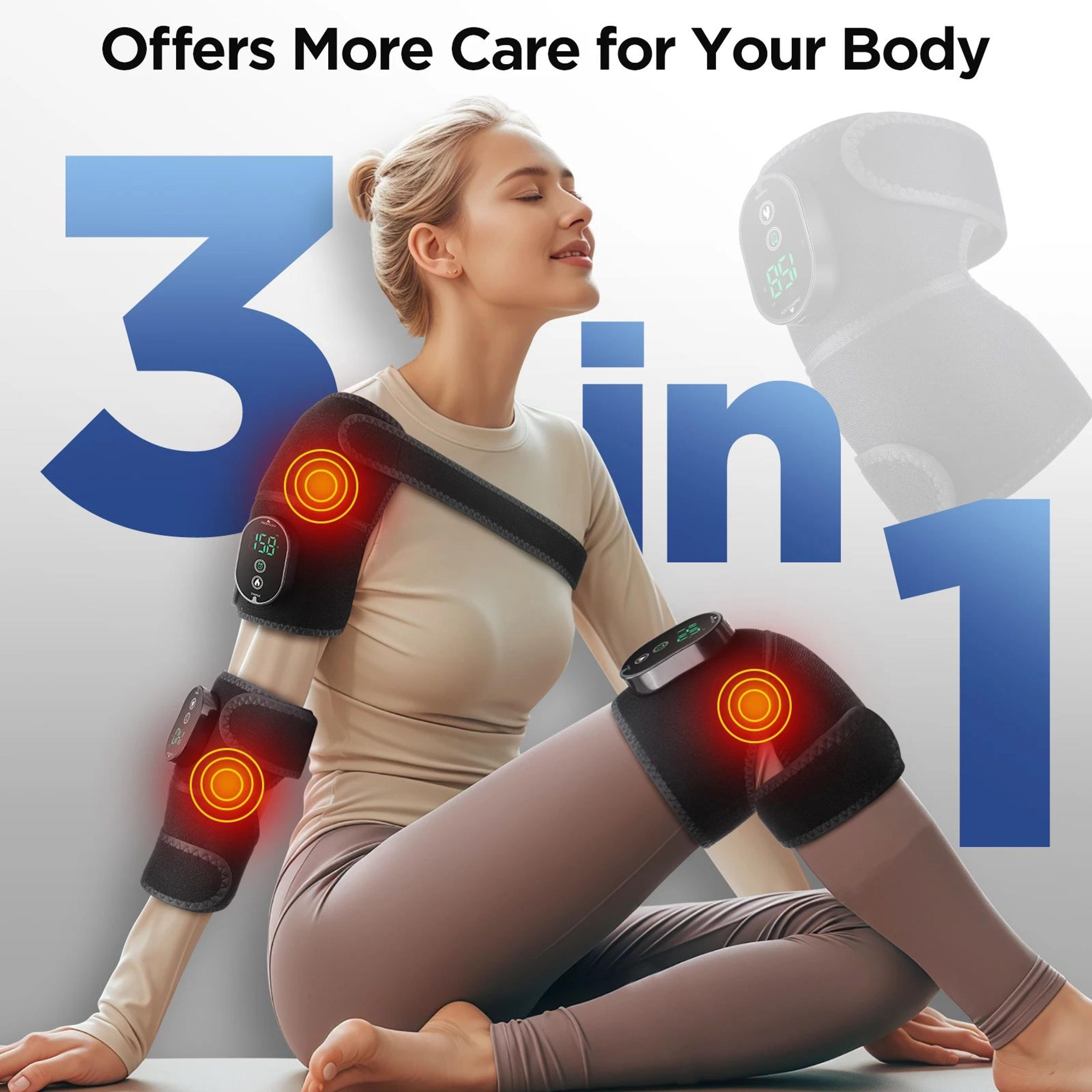 Heated Vibrating Knee Pad 3 In 1 Joint Support Brace 5