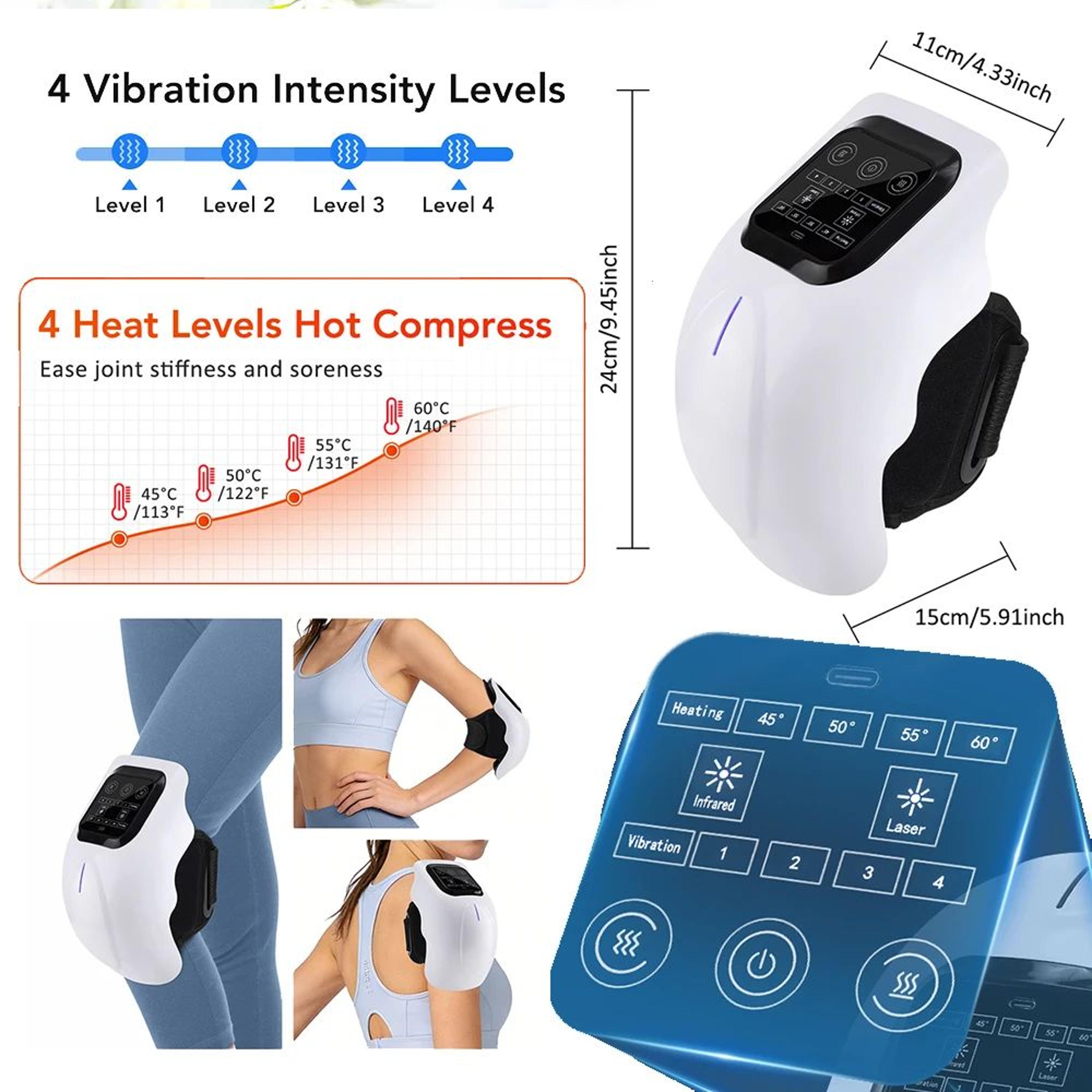 Heated Knee Massager Cordless Adjustable Heat Therapy Wrap 9