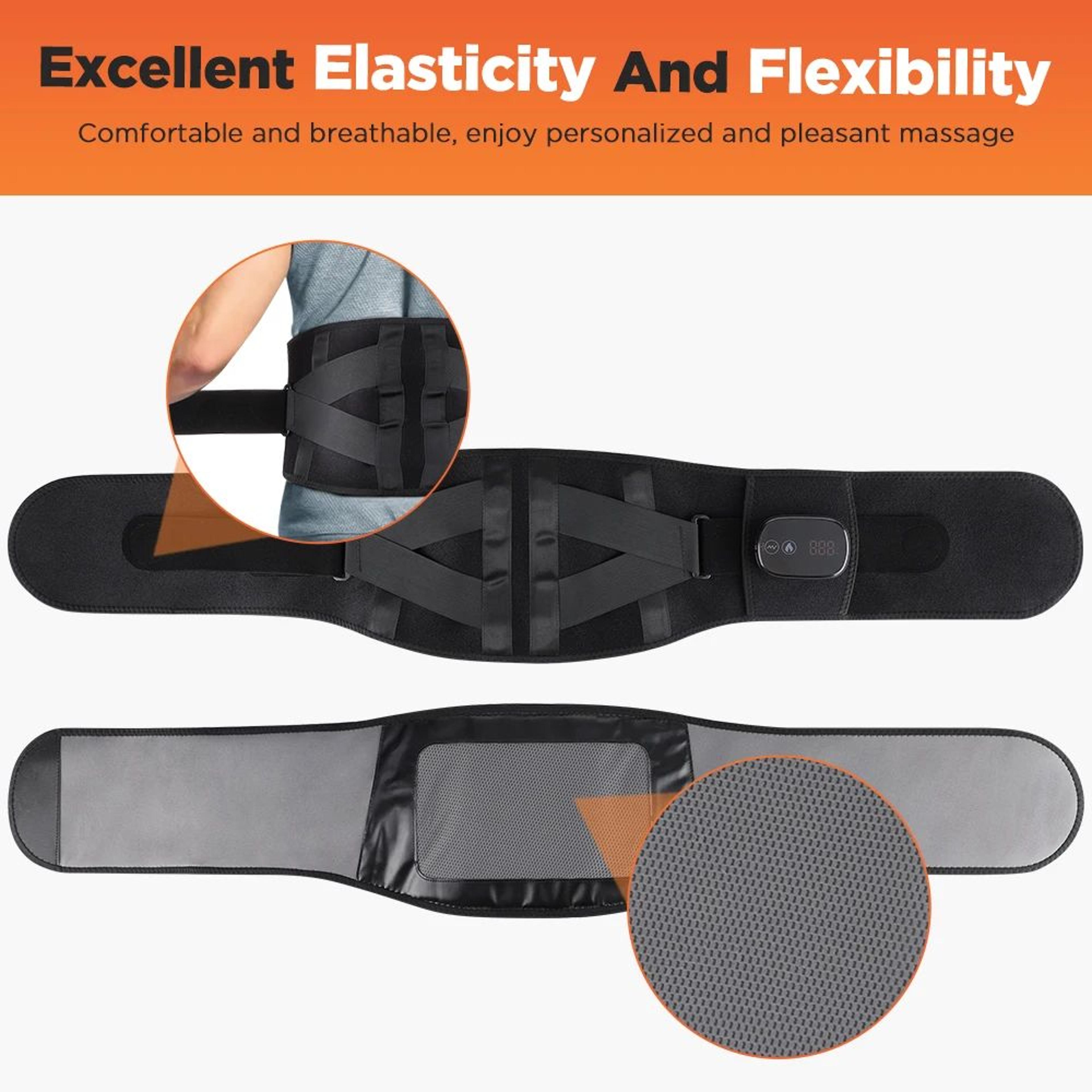 Cordless Heated Massage Waist Belt With Red Light Therapy And Vibration 3