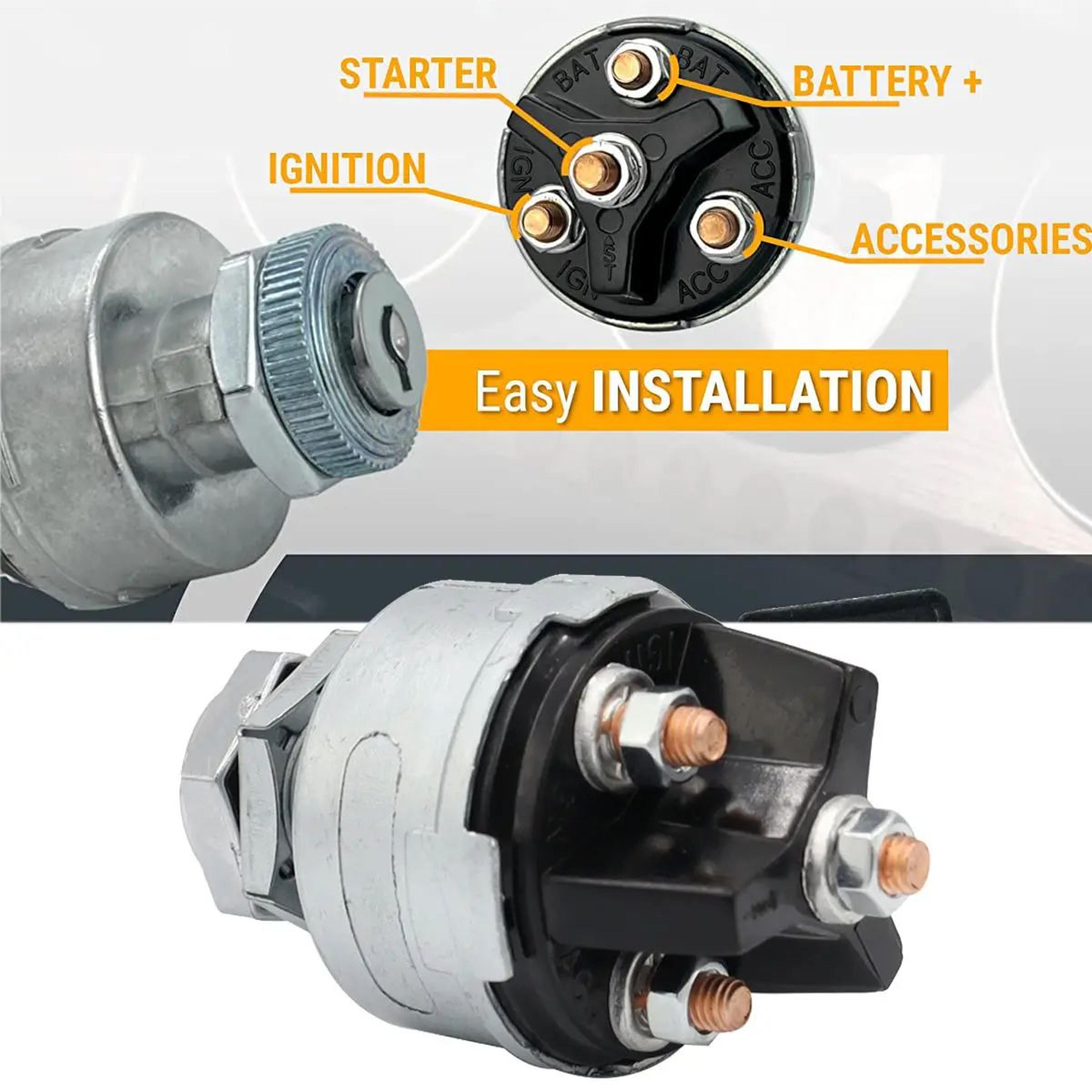 12V Ignition Switch 4 Position Universal Key Starter Switch With Keys 0