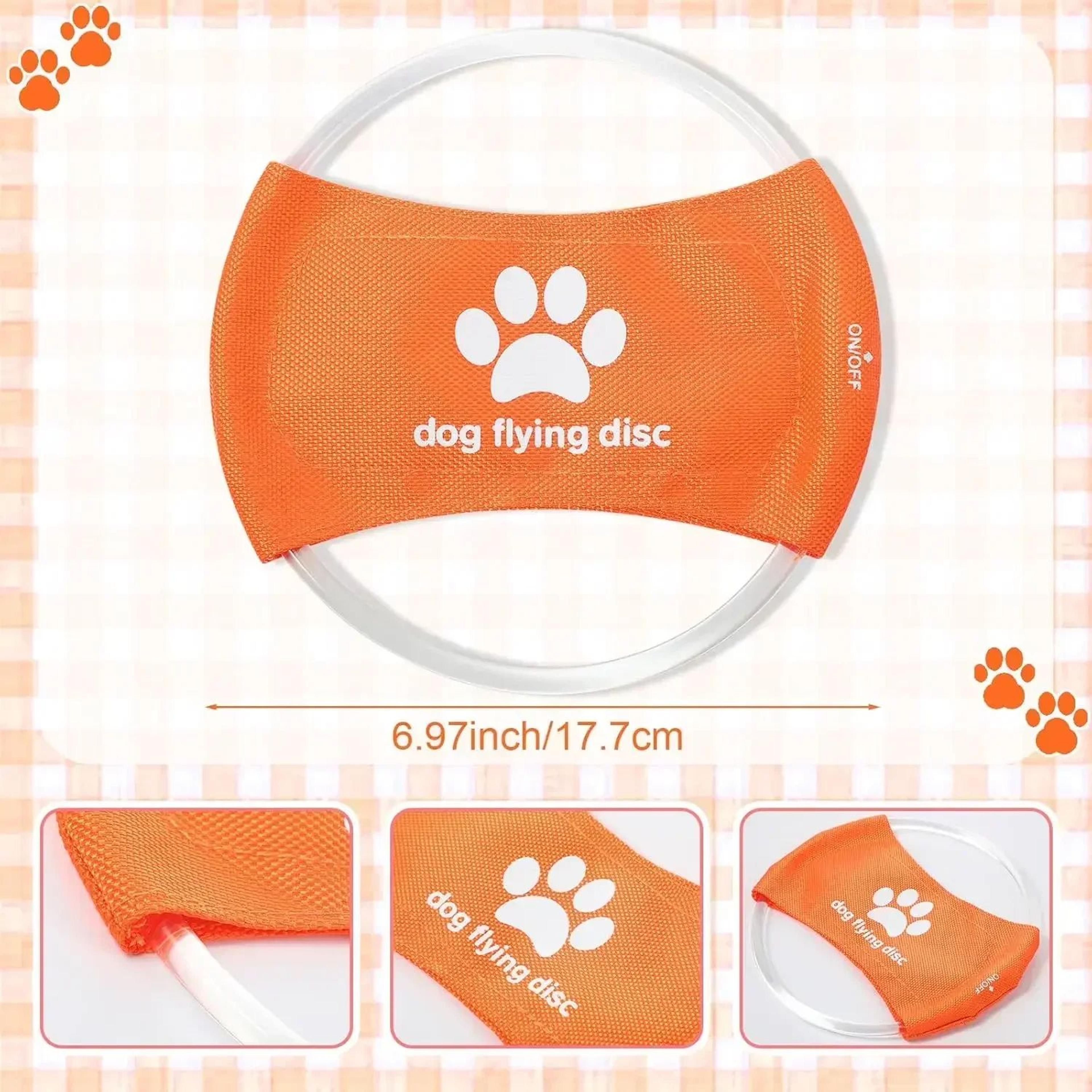 Rechargeable LED Flying Disc Dog Toy Interactive Light Up Fetch Training Disc 1