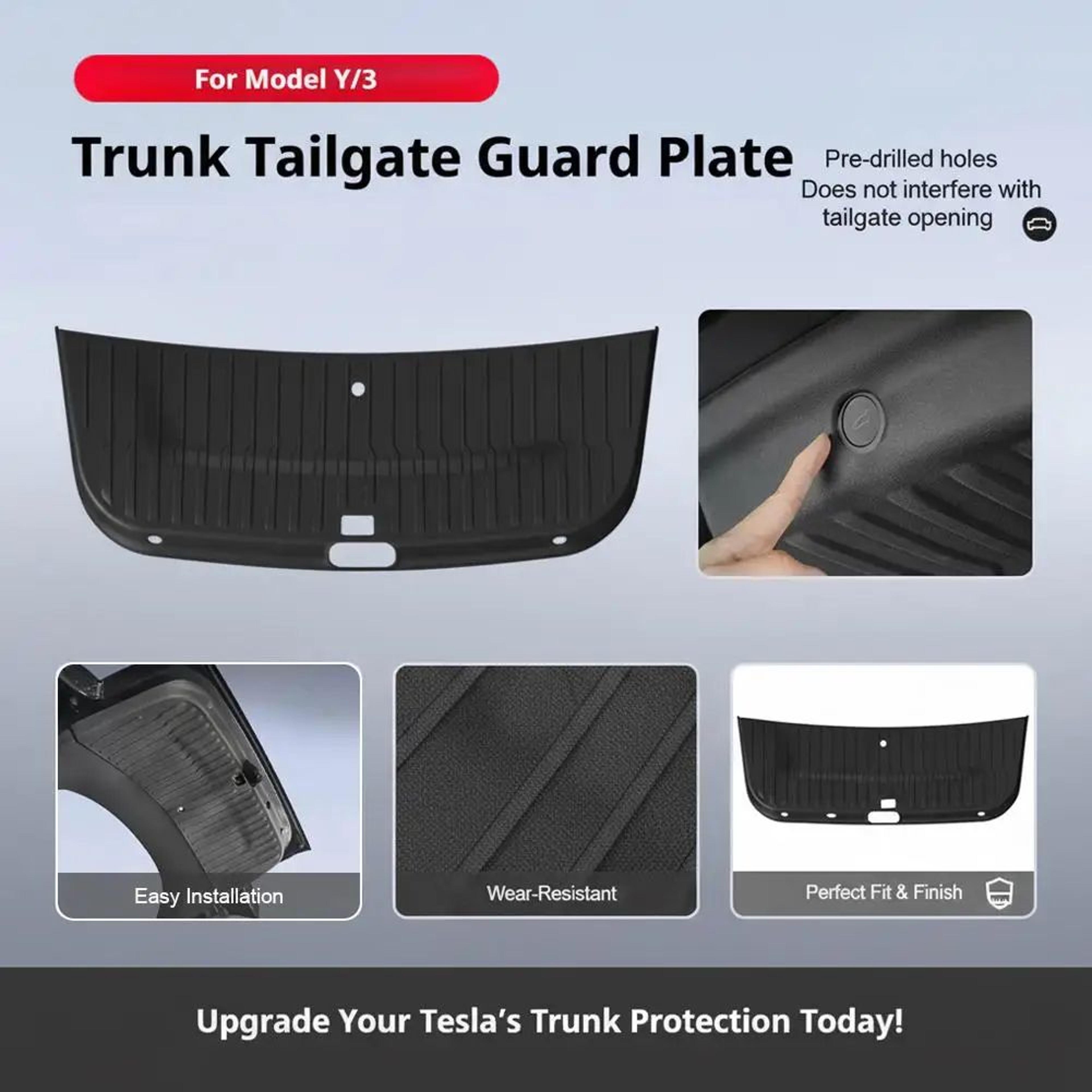 Tesla Model Y And Model 3 Tailgate Protector Mat TPE Trunk Scratch Guard 2
