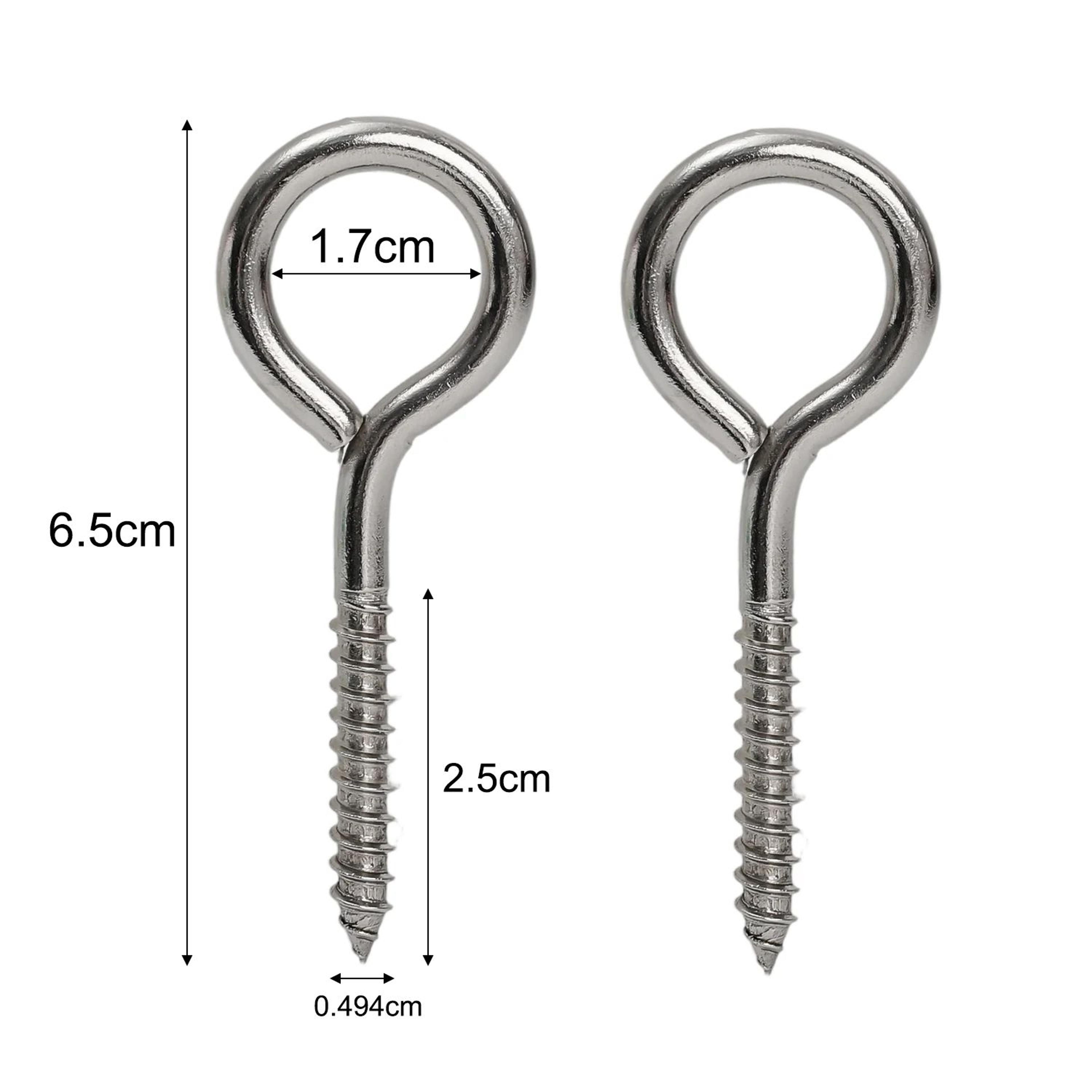 304 Stainless Steel Self Tapping Eye Hook Screw Heavy Duty Wood Hanging Hook 6