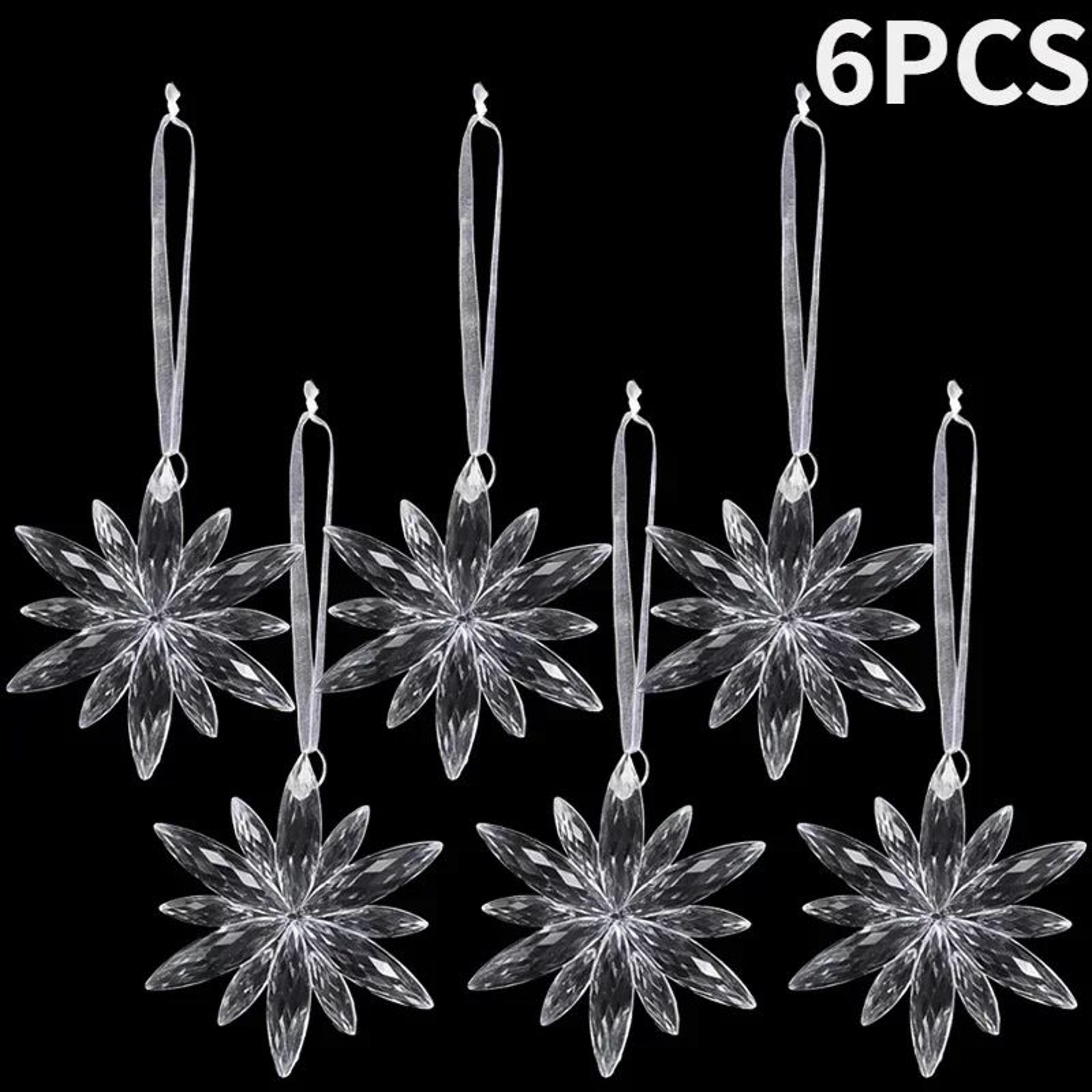 Clear Acrylic Snowflake Christmas Tree Ornaments 7