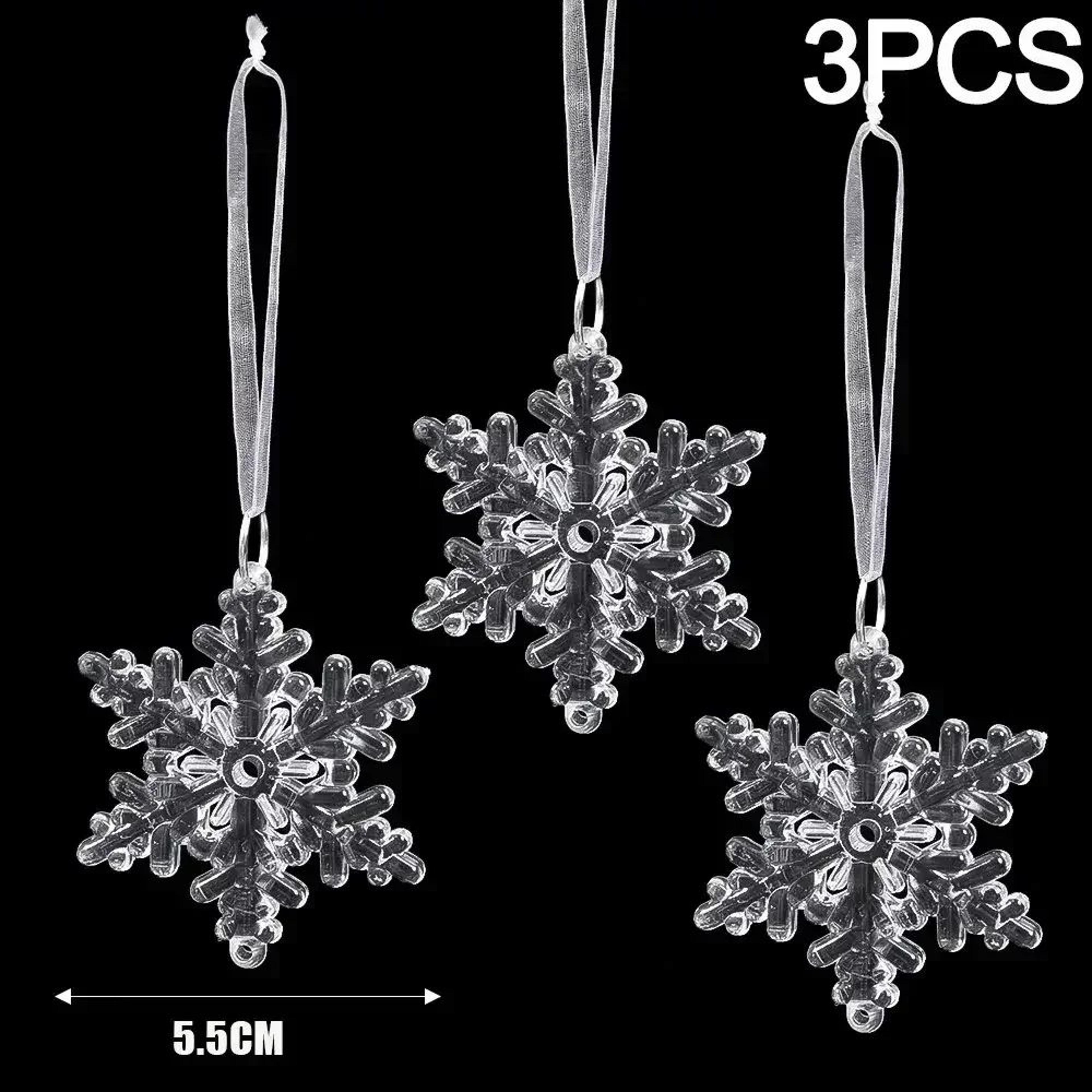 Clear Acrylic Snowflake Christmas Tree Ornaments 8