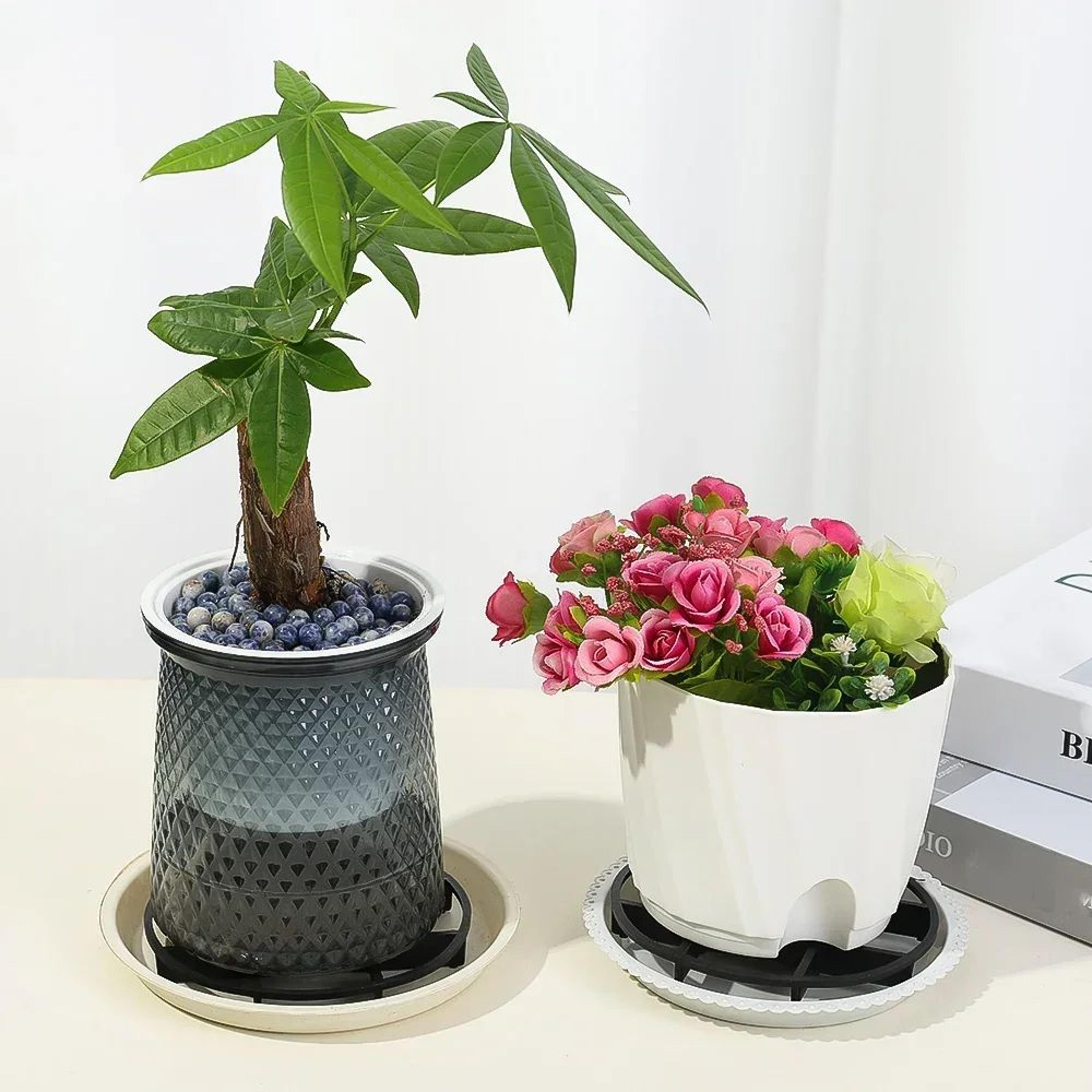 Plastic Flower Pot Tray With Drainage Saucer 2