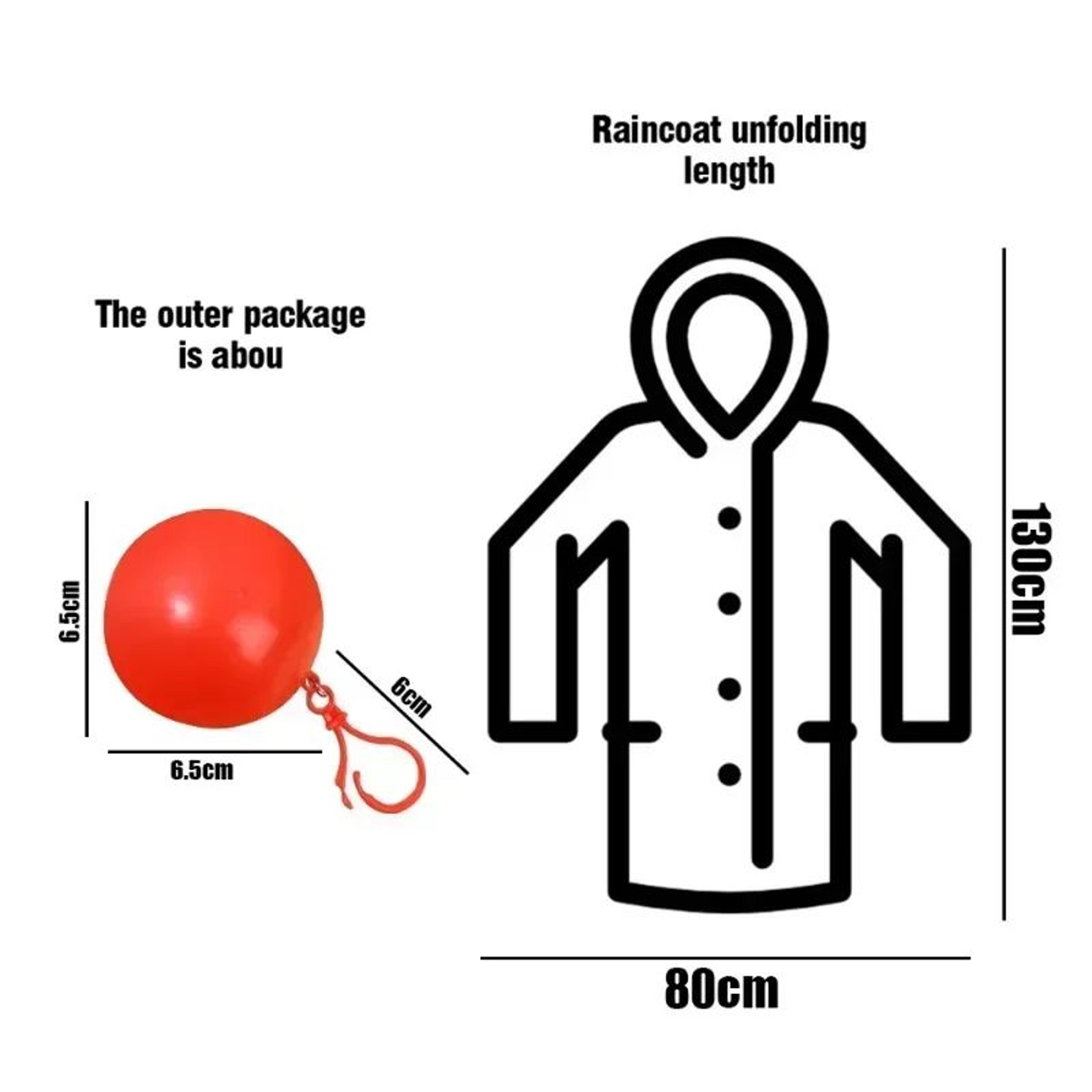 Portable Emergency Raincoat Ball With Keychain Waterproof Poncho 4
