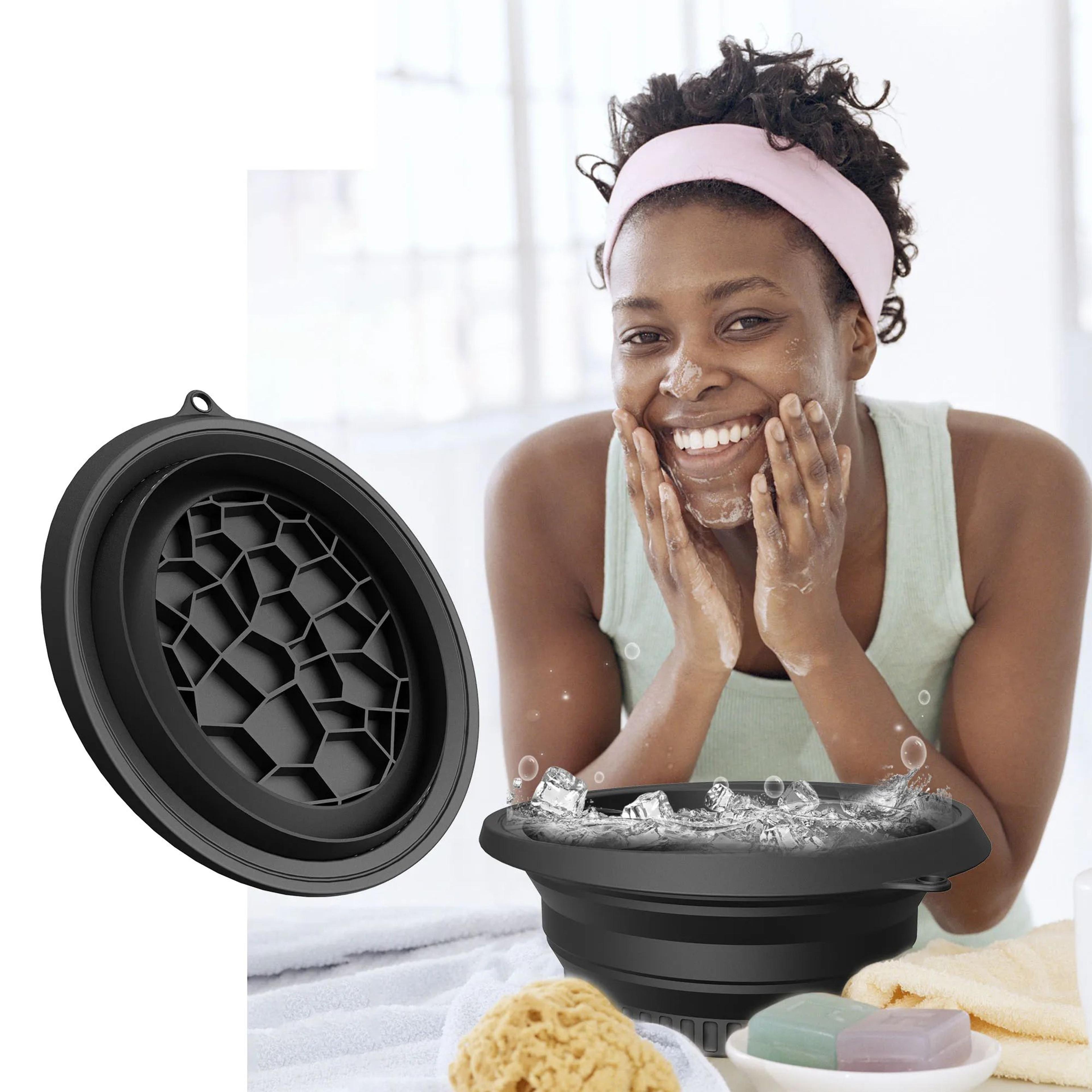 Portable Foldable Ice Face Bowl Silicone Facial Ice Bath 2