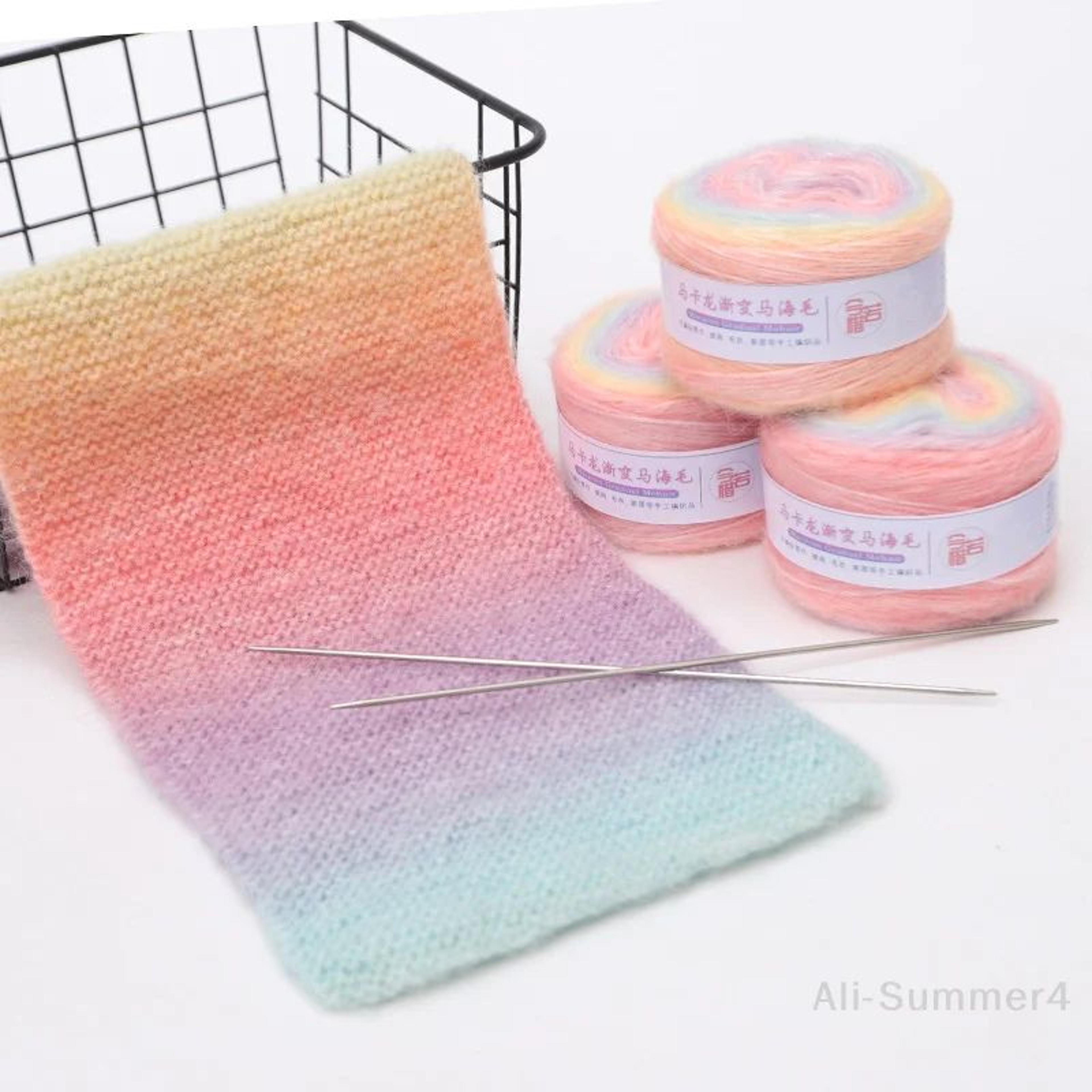 Gradient Mohair Yarn Rainbow Knitting Yarn For Crochet And DIY Crafts 5
