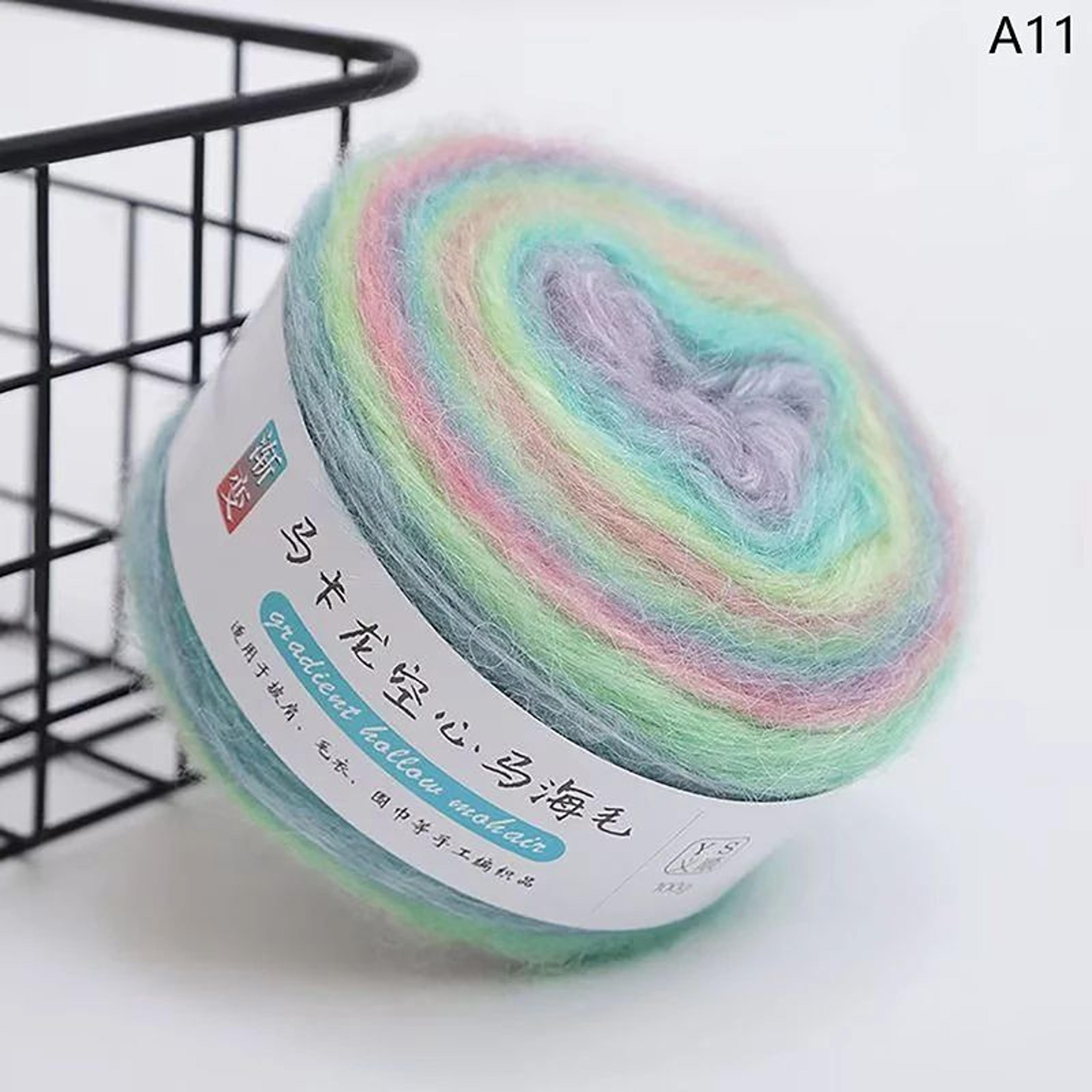 Gradient Mohair Yarn Rainbow Knitting Yarn For Crochet And DIY Crafts 17
