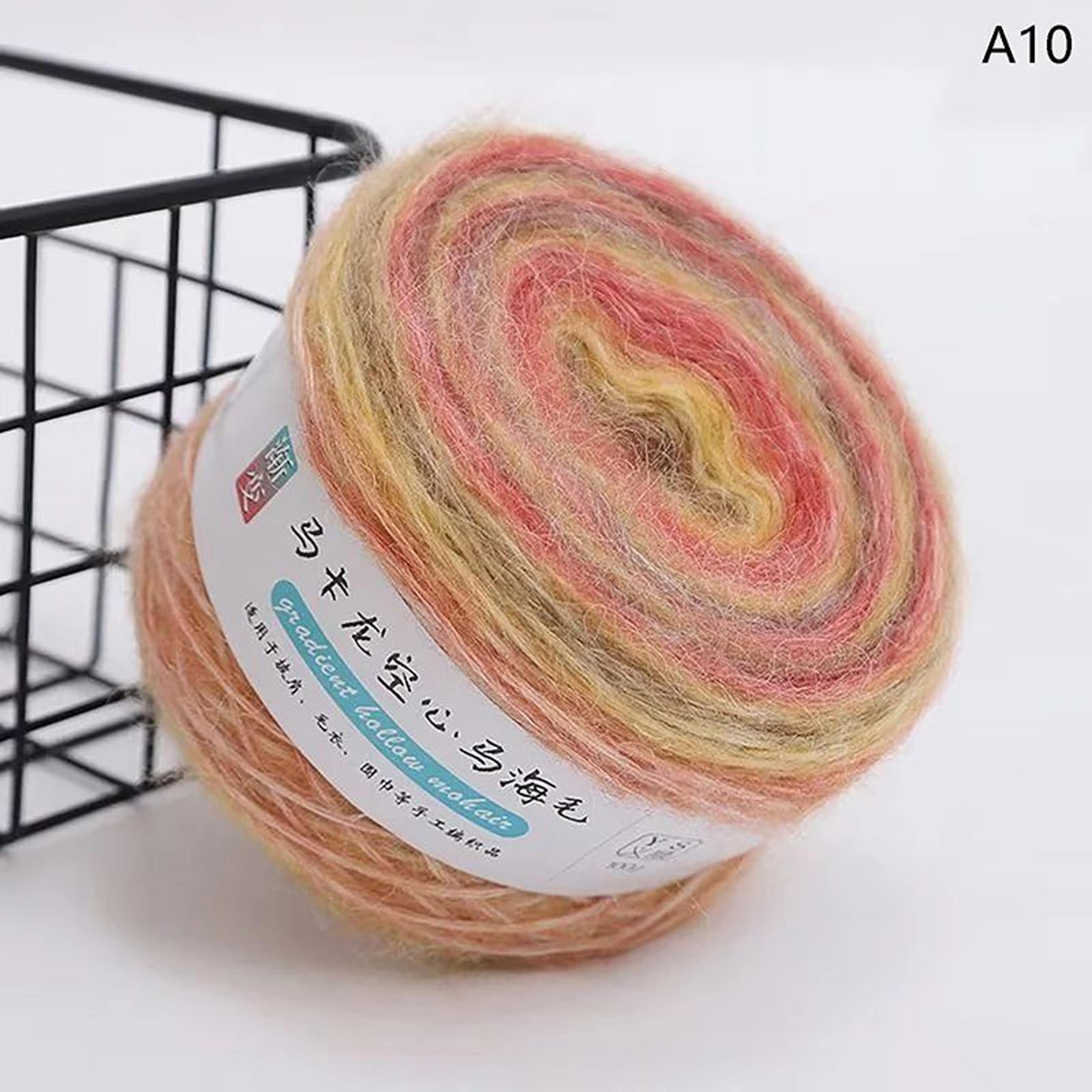 Gradient Mohair Yarn Rainbow Knitting Yarn For Crochet And DIY Crafts 26