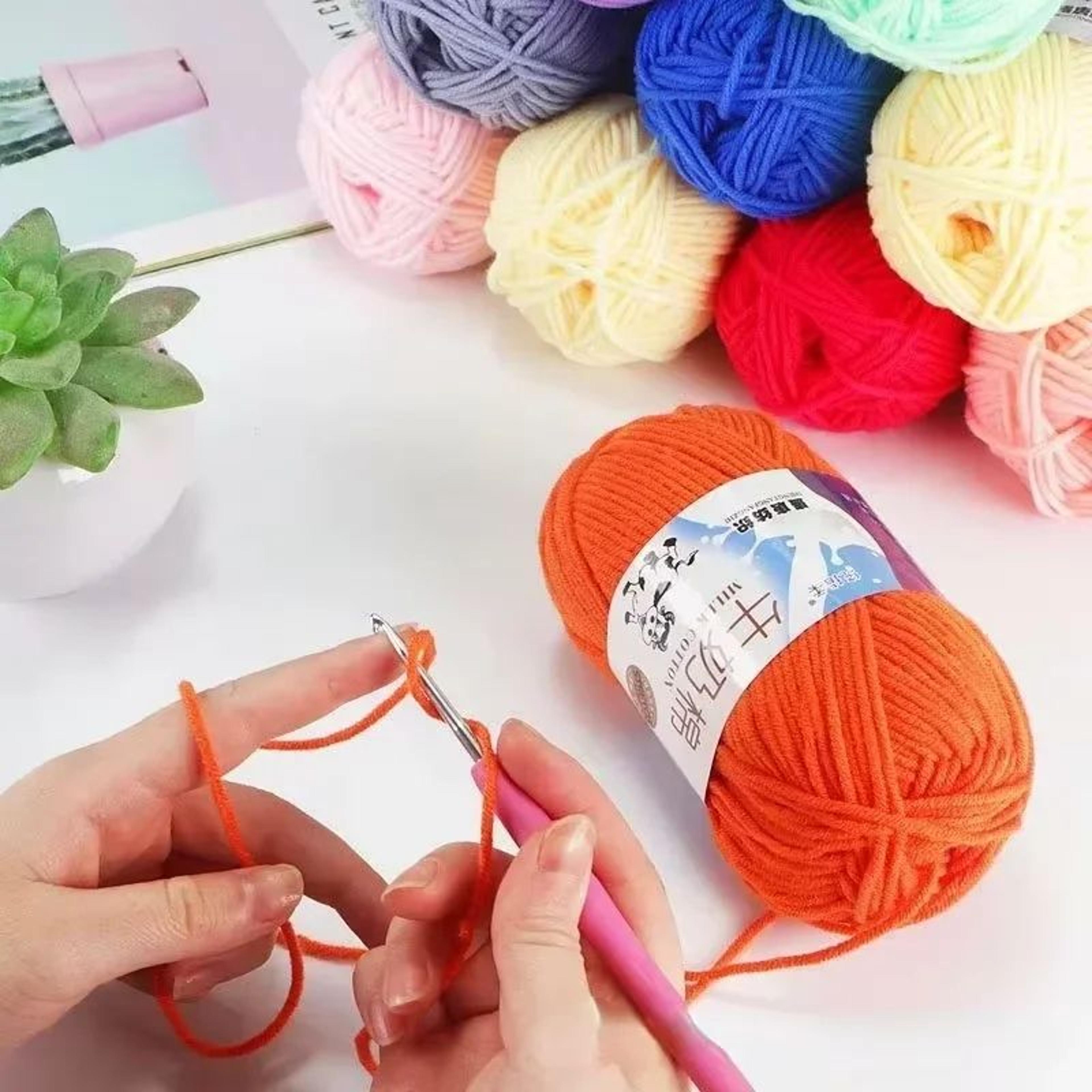 10 Piece Soft Milk Cotton Yarn Set For Knitting And Crochet 4