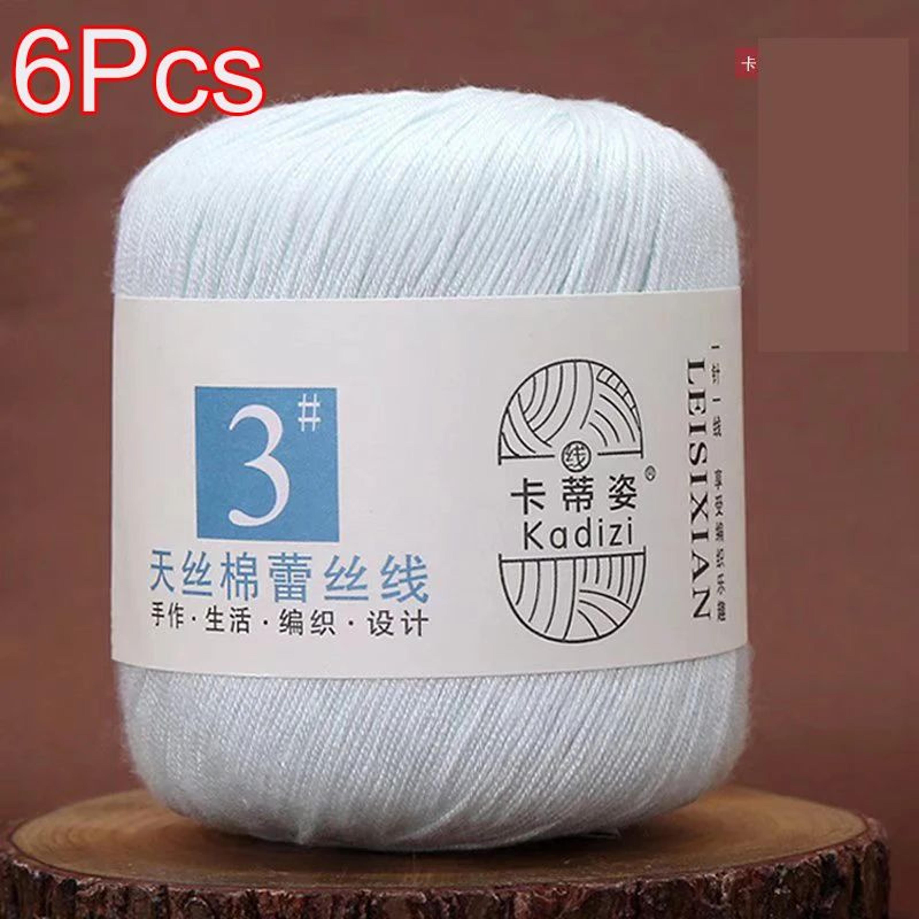 6 Piece Mercerized Cotton Lace Yarn Set For Knitting And Crochet 9