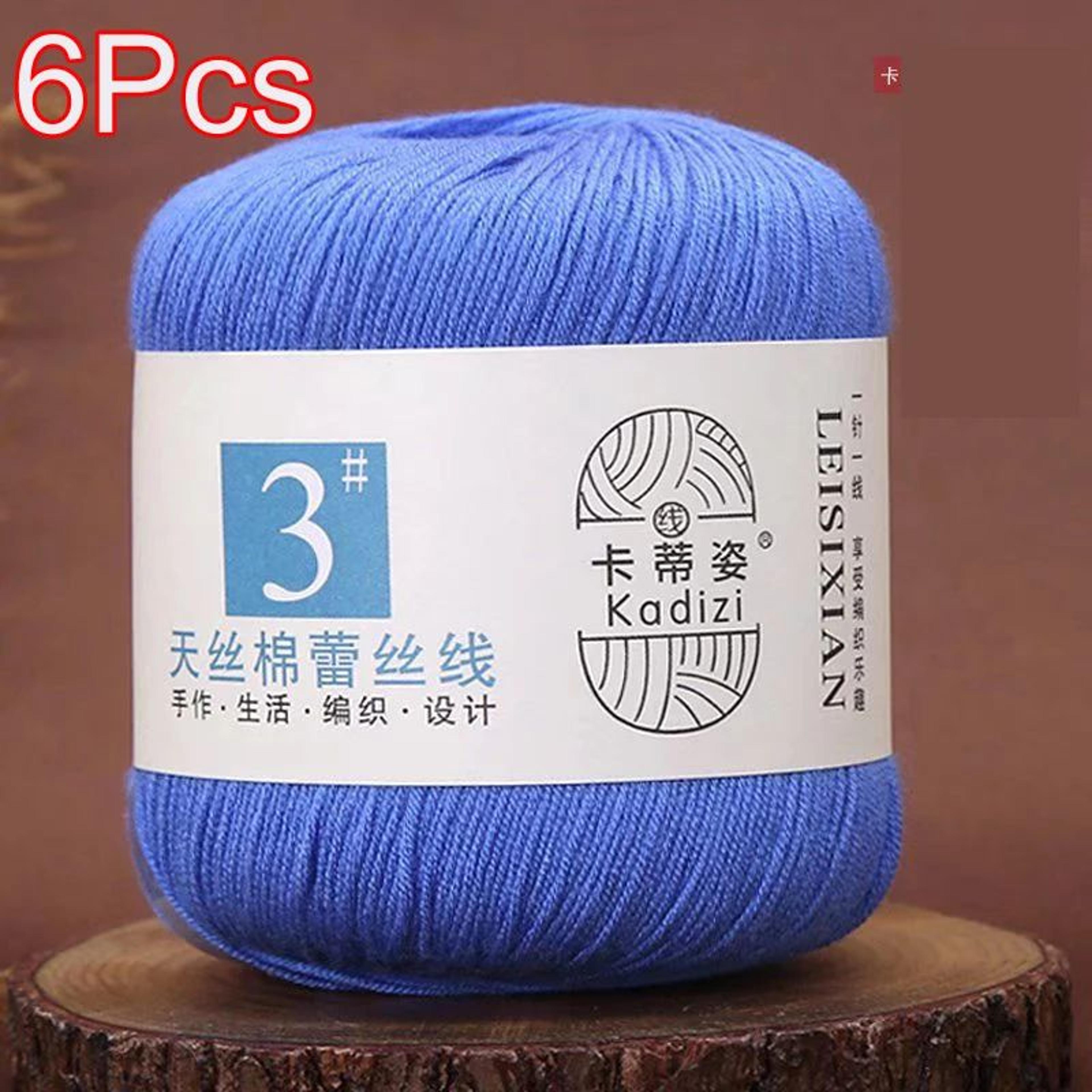 6 Piece Mercerized Cotton Lace Yarn Set For Knitting And Crochet 14