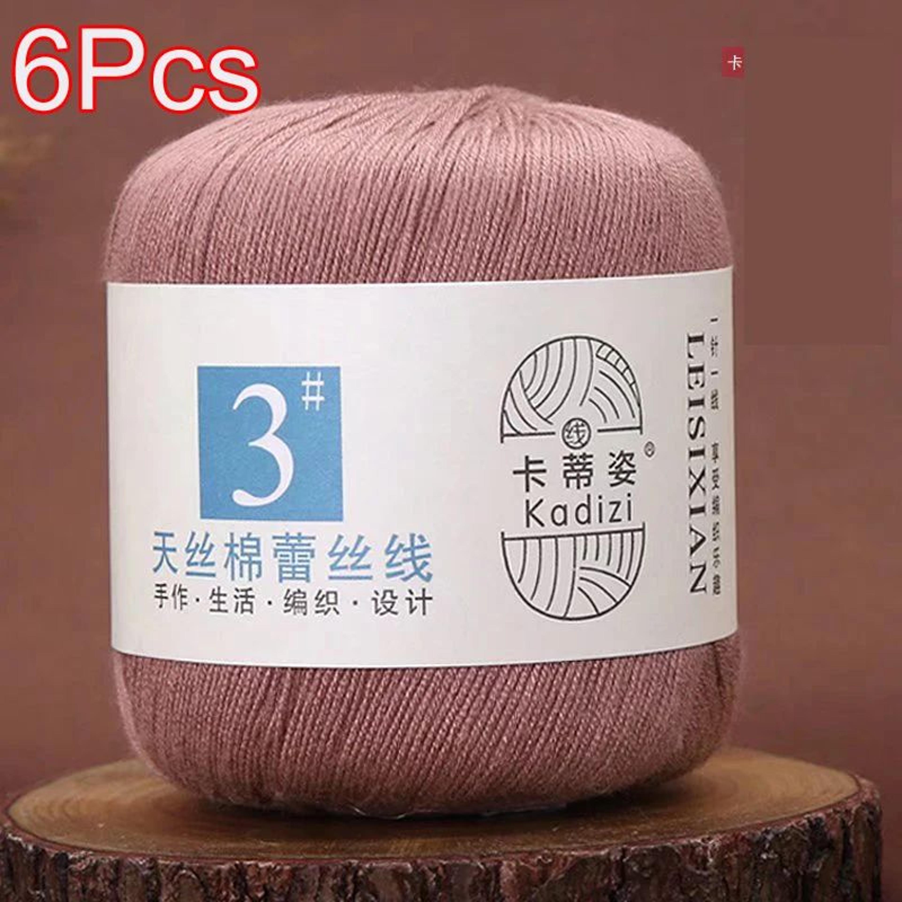 6 Piece Mercerized Cotton Lace Yarn Set For Knitting And Crochet 24