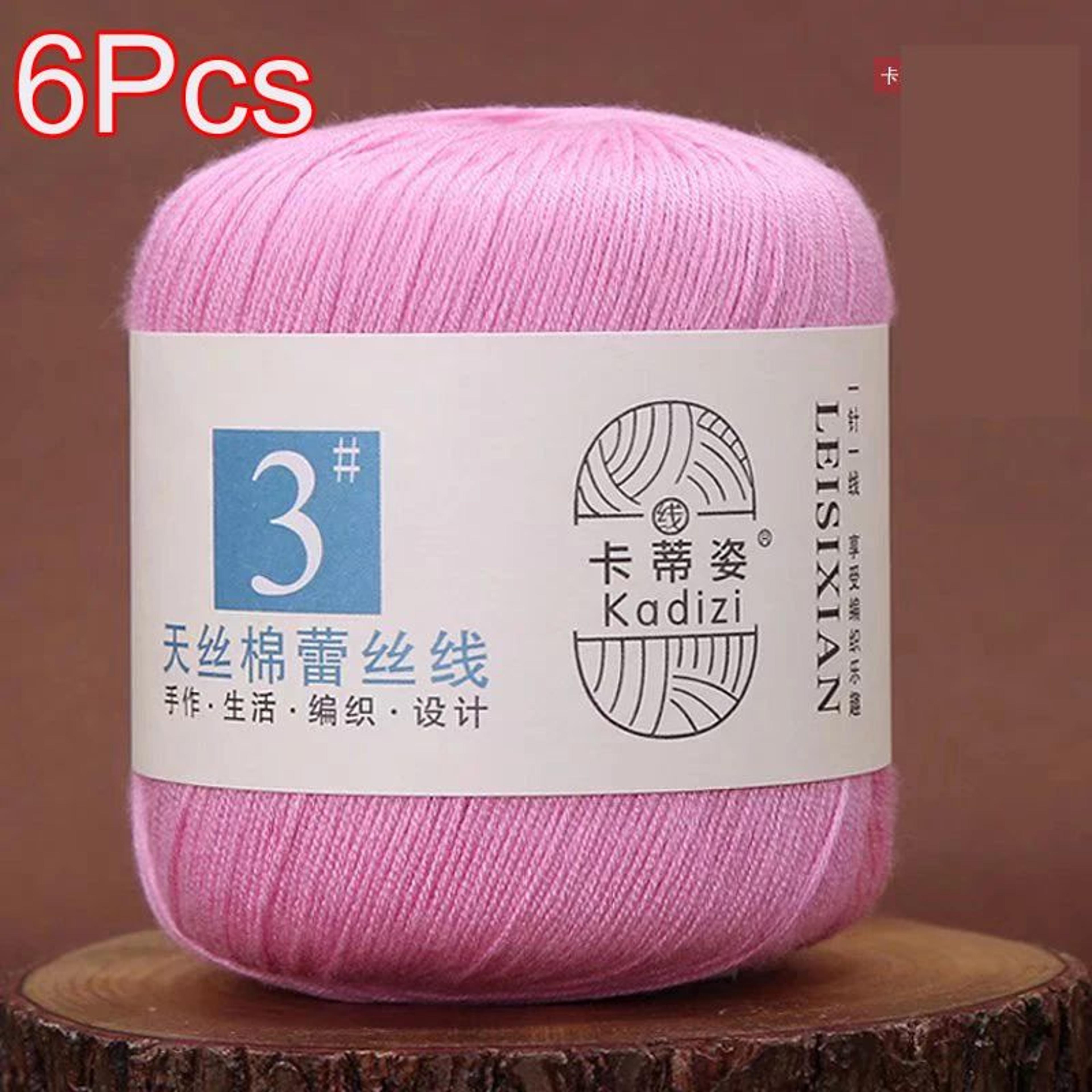 6 Piece Mercerized Cotton Lace Yarn Set For Knitting And Crochet 27