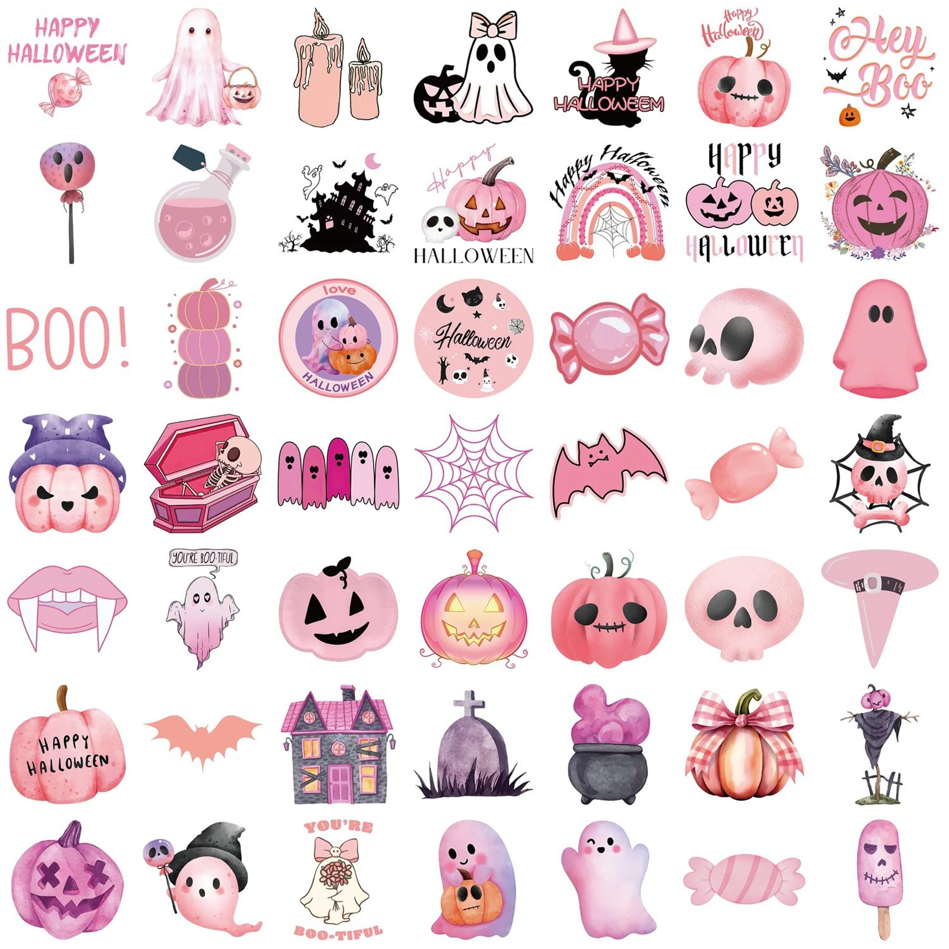 50 Piece Cute Pink Halloween Sticker Pack 3