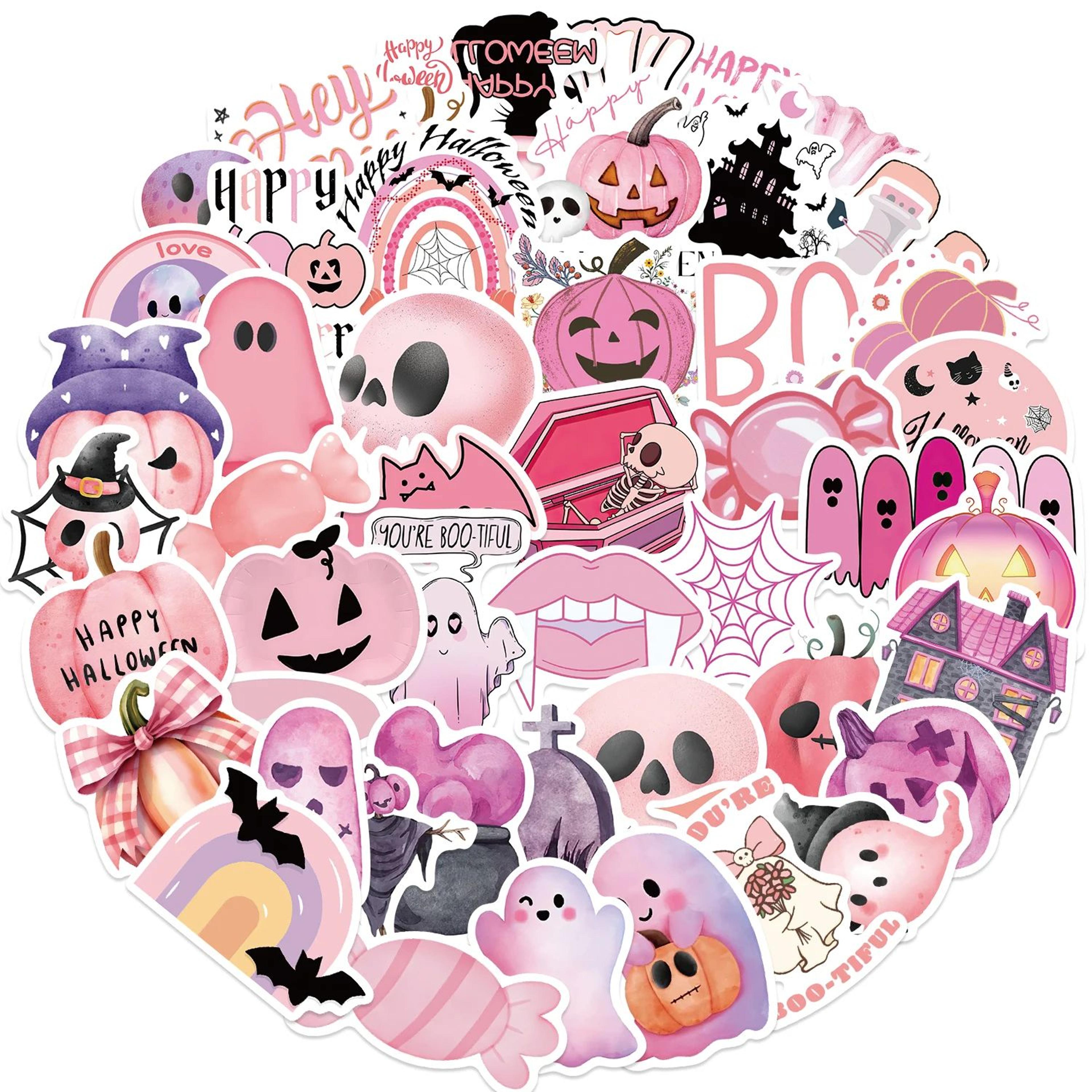 50 Piece Cute Pink Halloween Sticker Pack 5