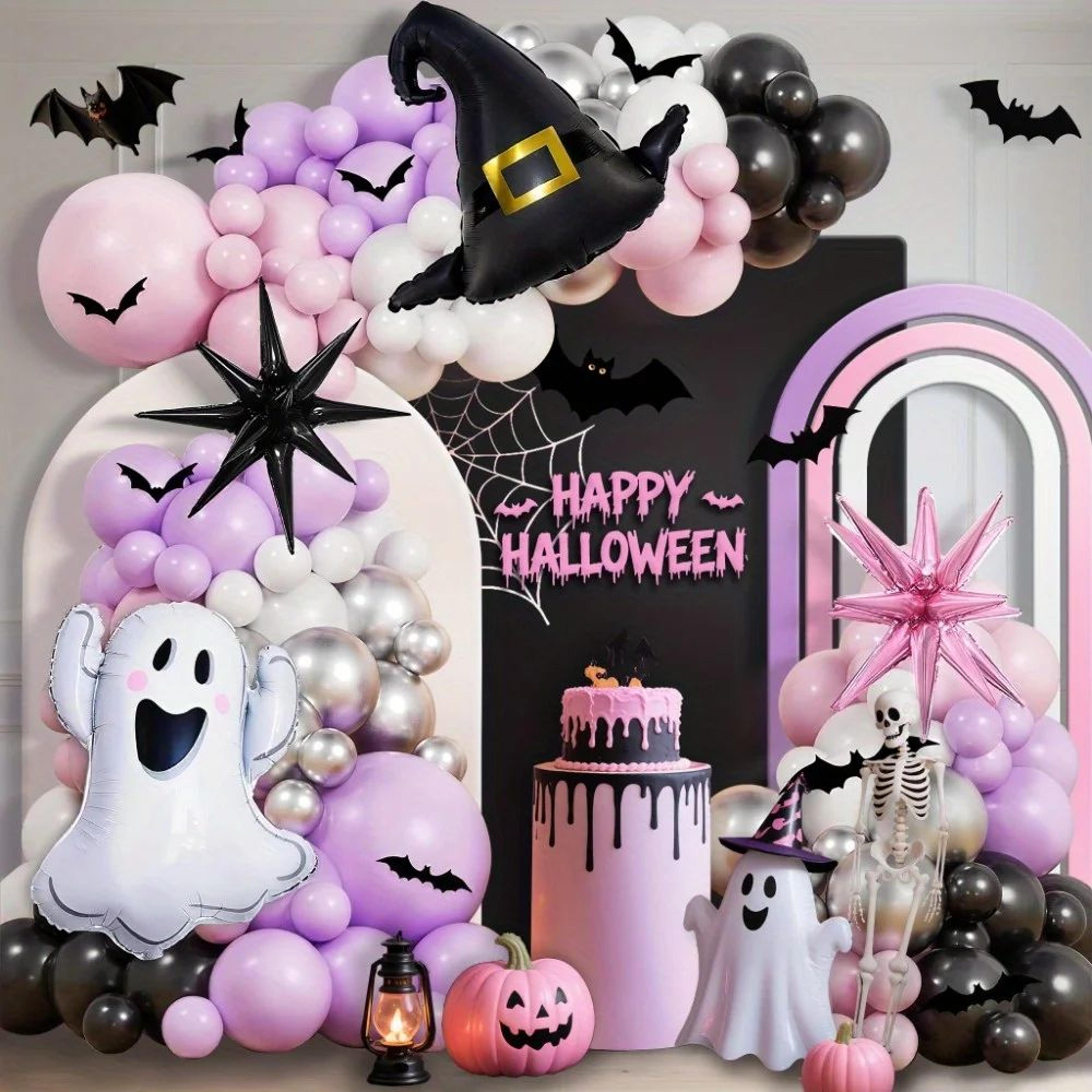 148 piece pink and purple halloween balloon arch kit