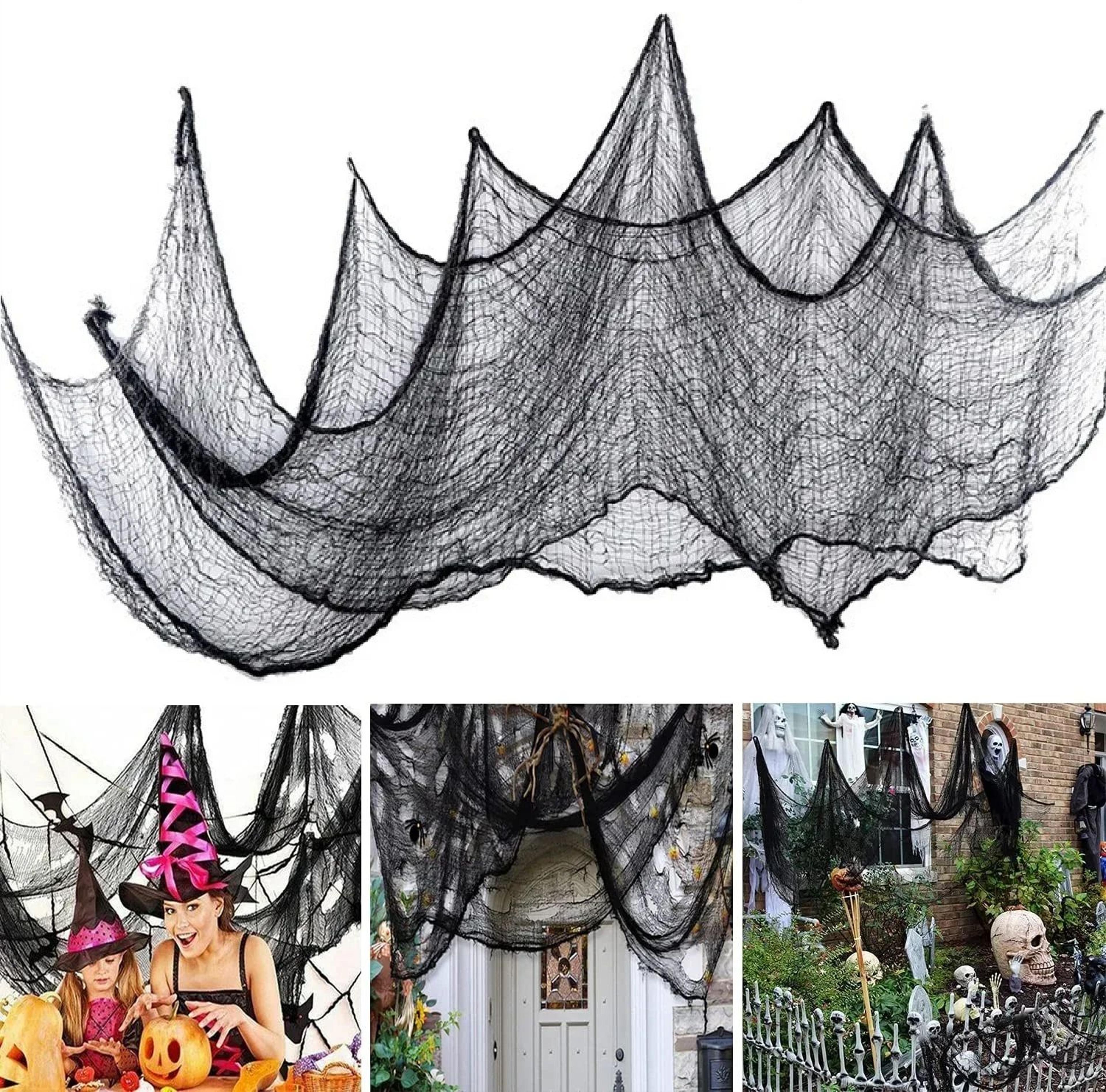 black creepy gauze halloween decor